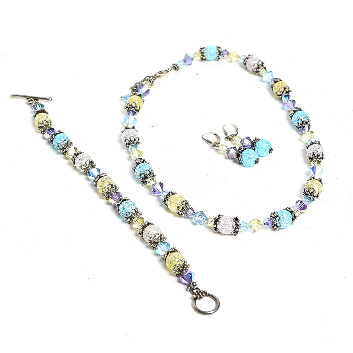Sterling Silver Beaded Jewelry Set