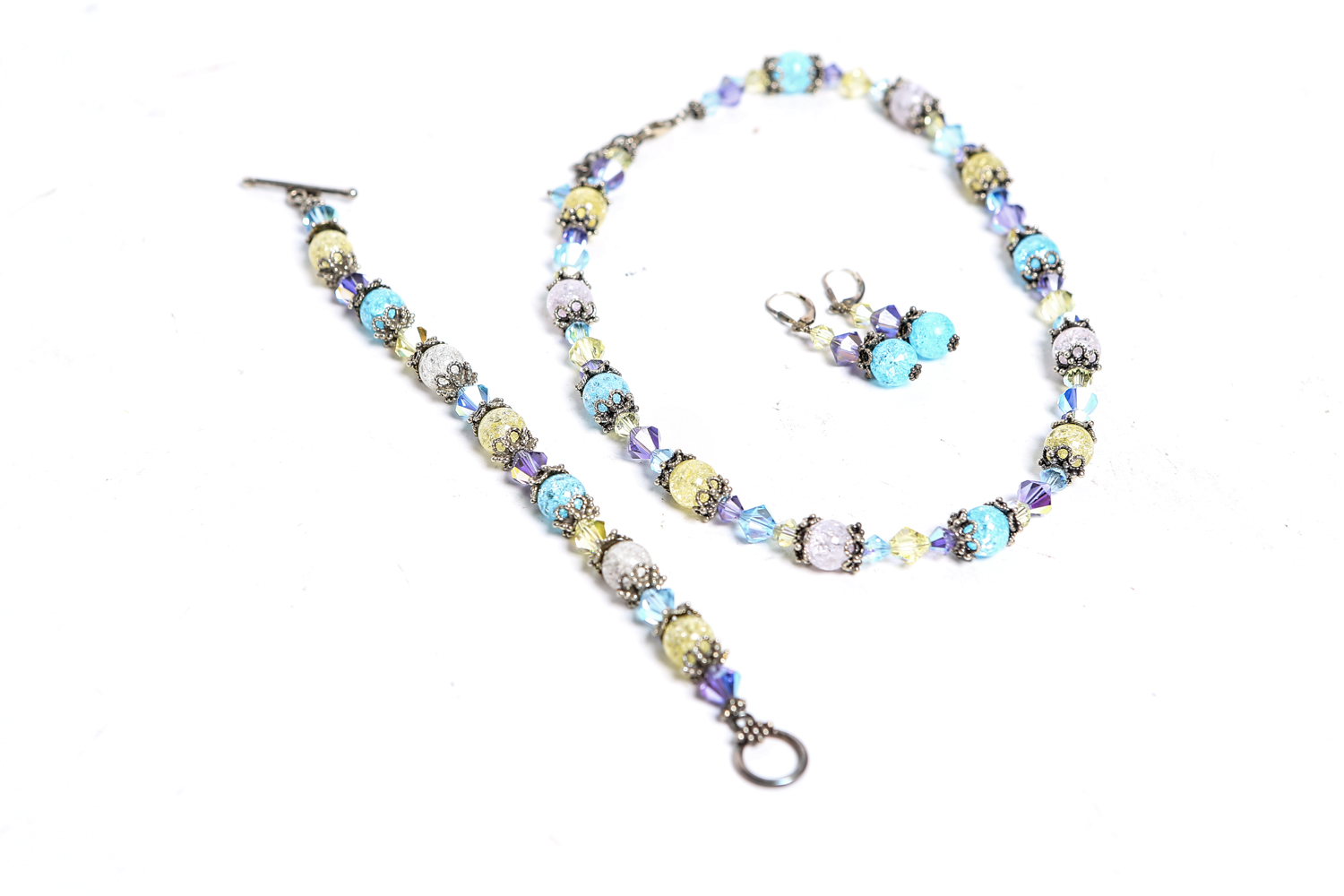 Sterling Silver Beaded Jewelry Set