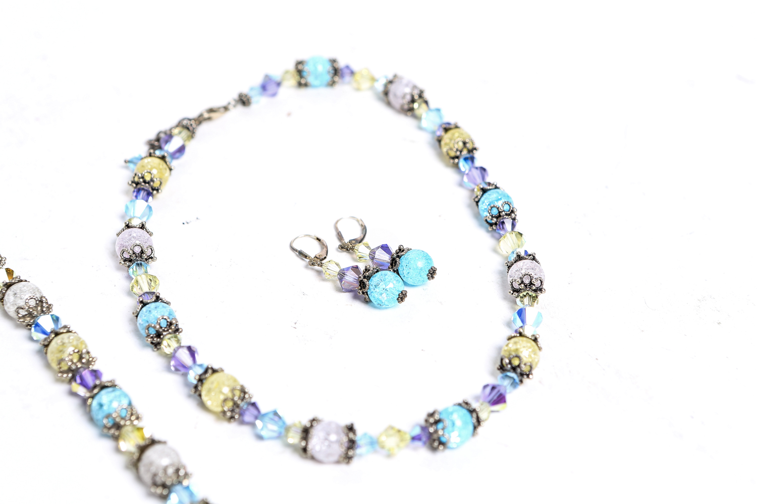 Sterling Silver Beaded Jewelry Set