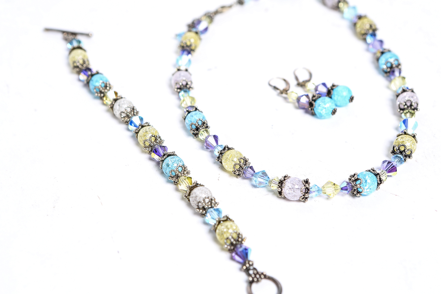 Sterling Silver Beaded Jewelry Set
