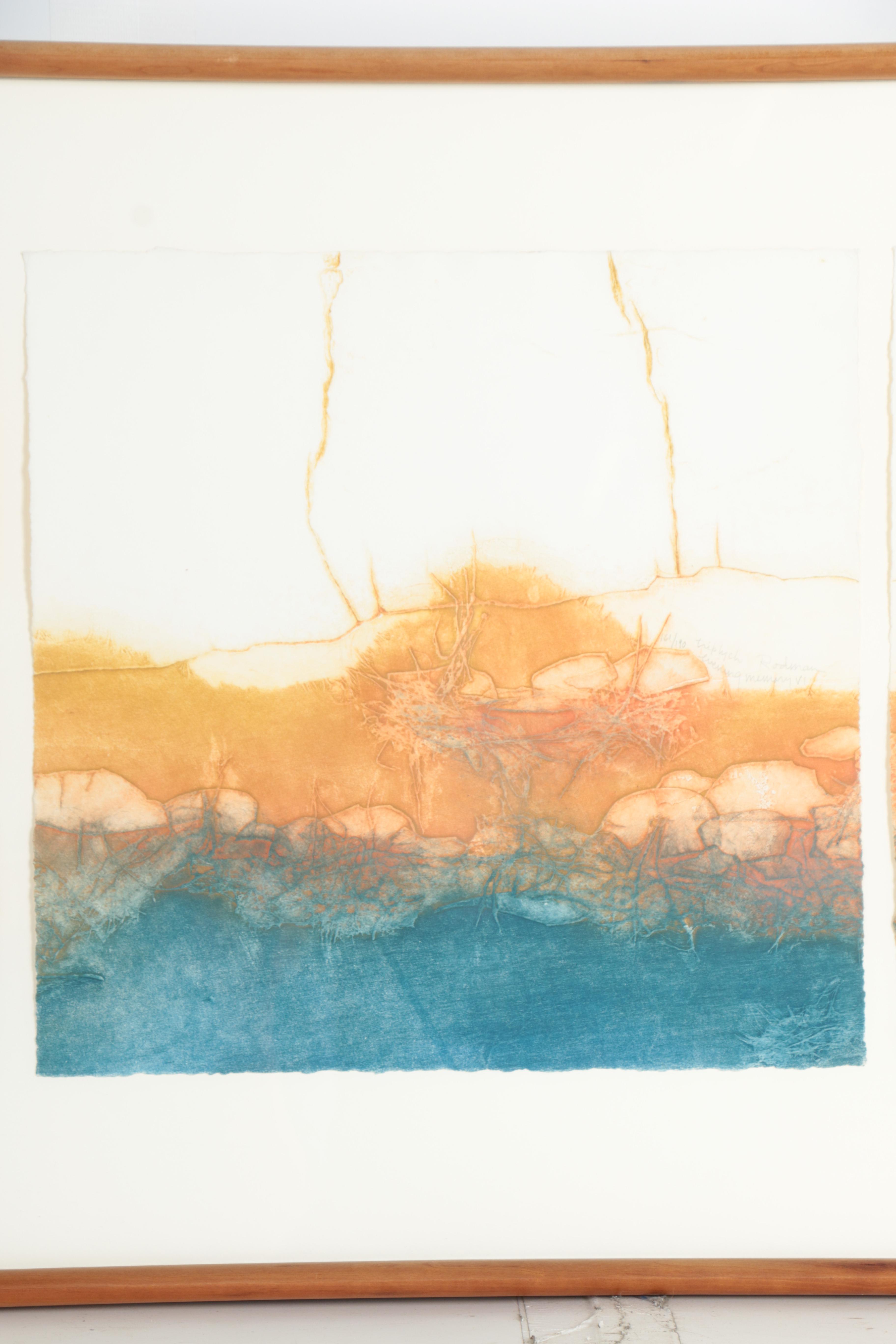 Ruth Rodman Limited Edition Etching Triptych "Evening Memory VI"