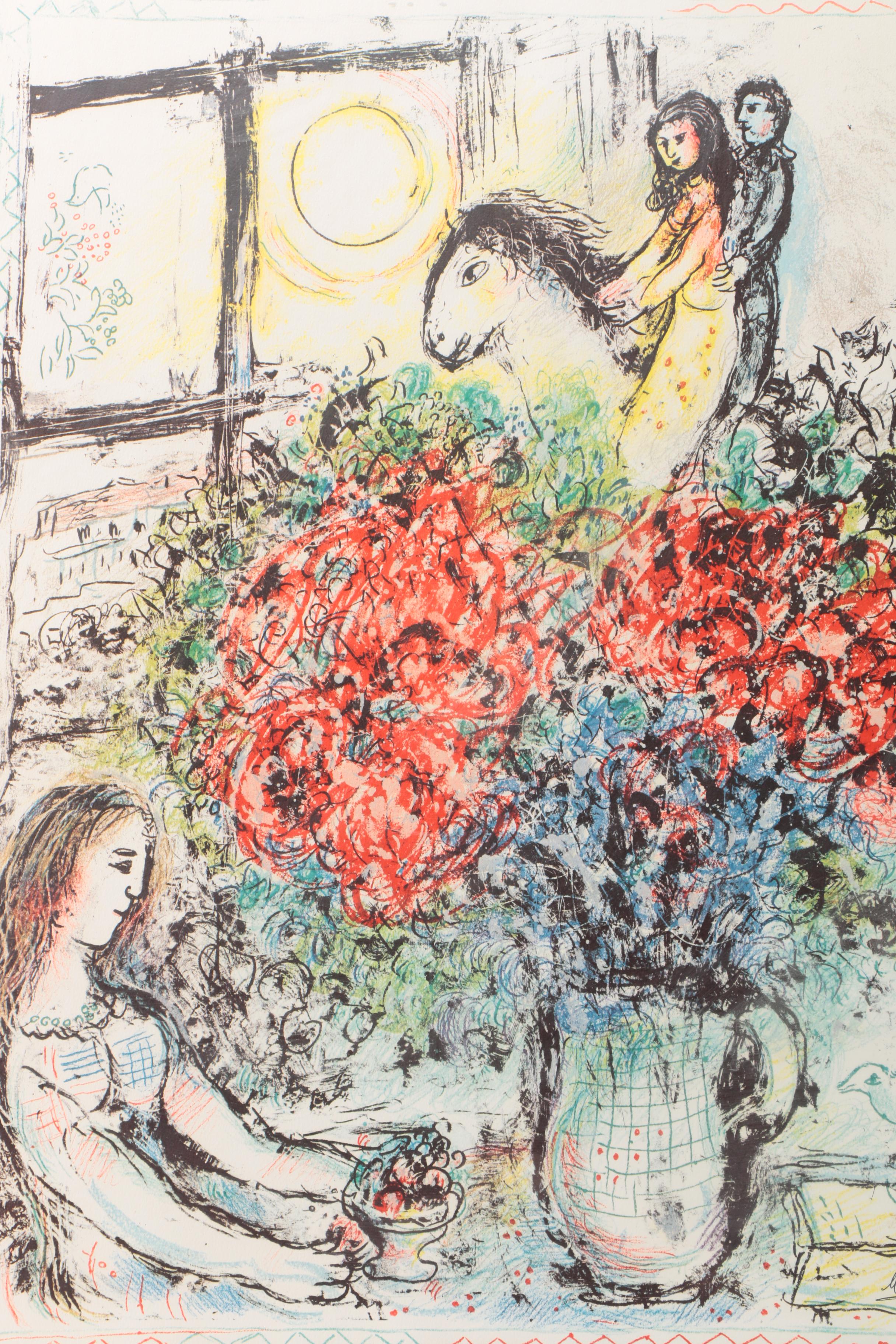 Offset Lithograph Print after Marc Chagall  Exhibition Poster