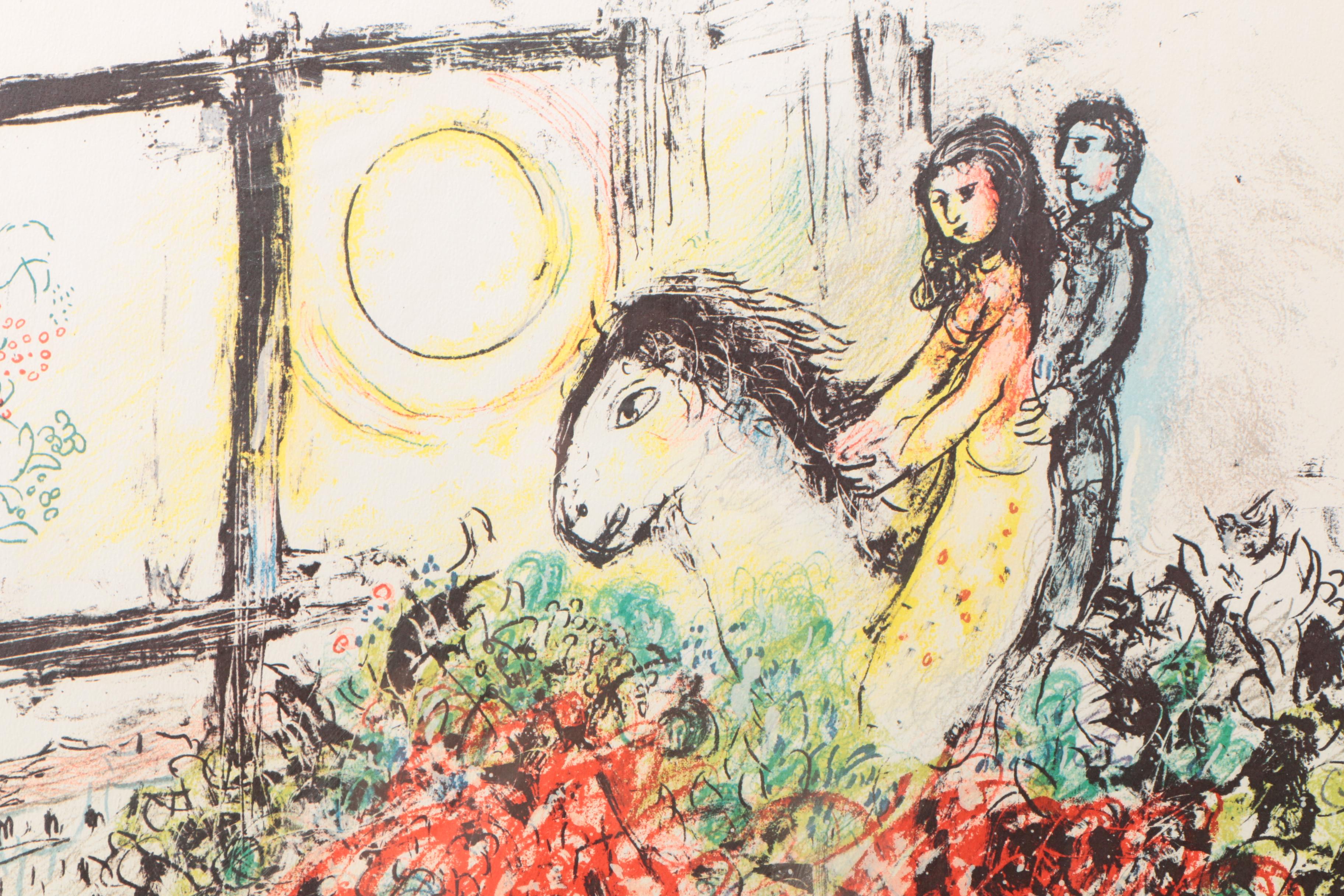 Offset Lithograph Print after Marc Chagall  Exhibition Poster