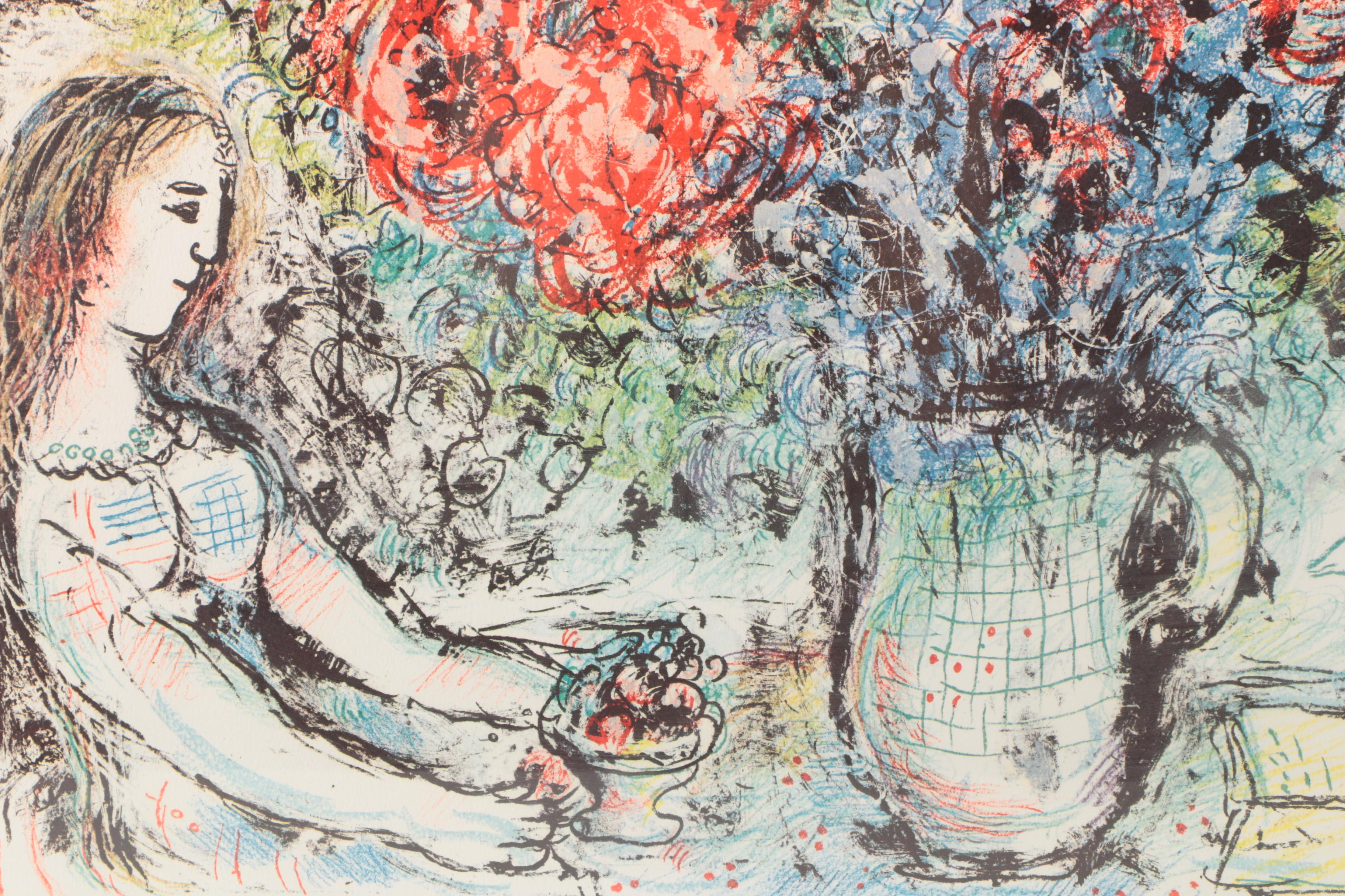 Offset Lithograph Print after Marc Chagall  Exhibition Poster