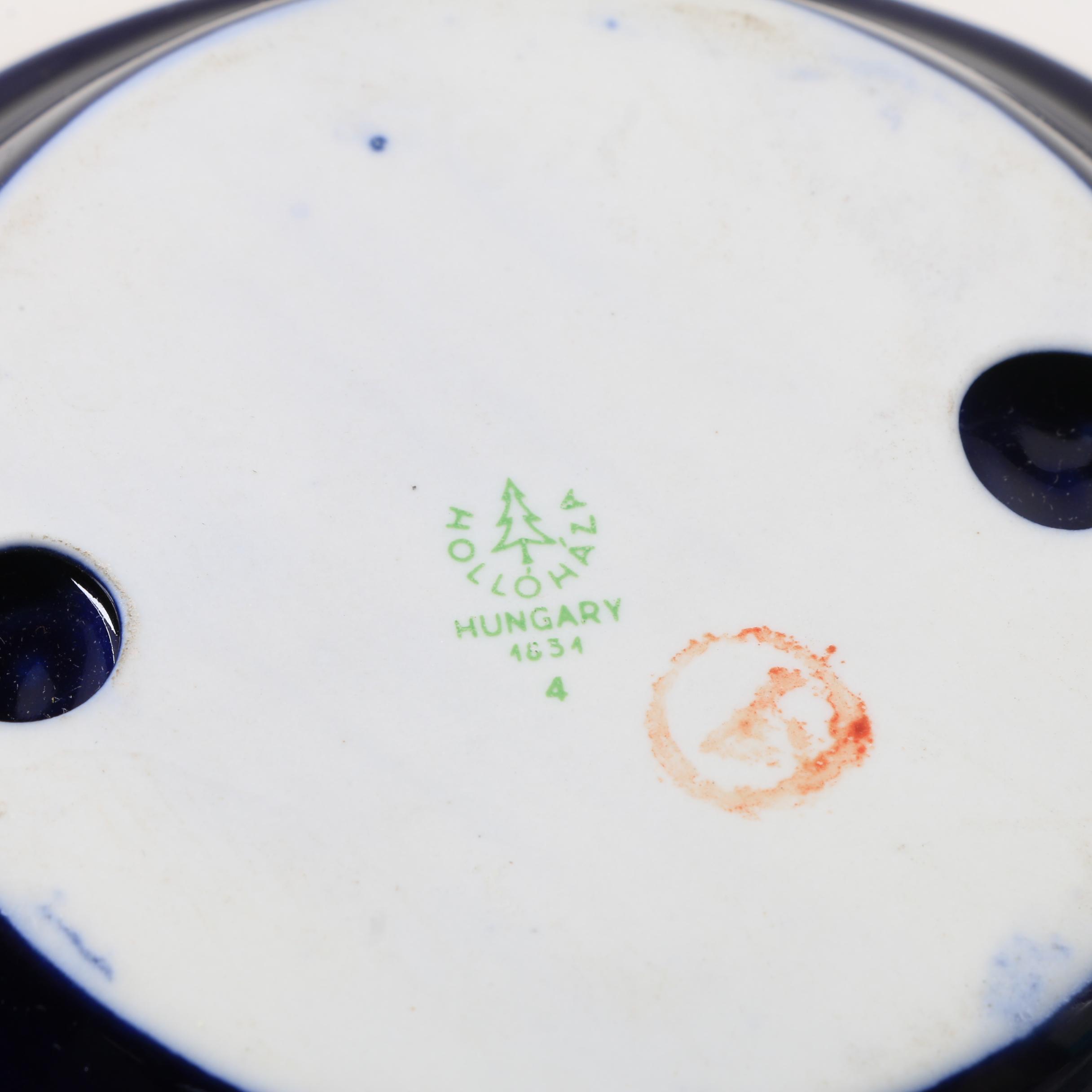 Hollohaza Cobalt and Gilt Porcelain Jug, Tray and Ashtray