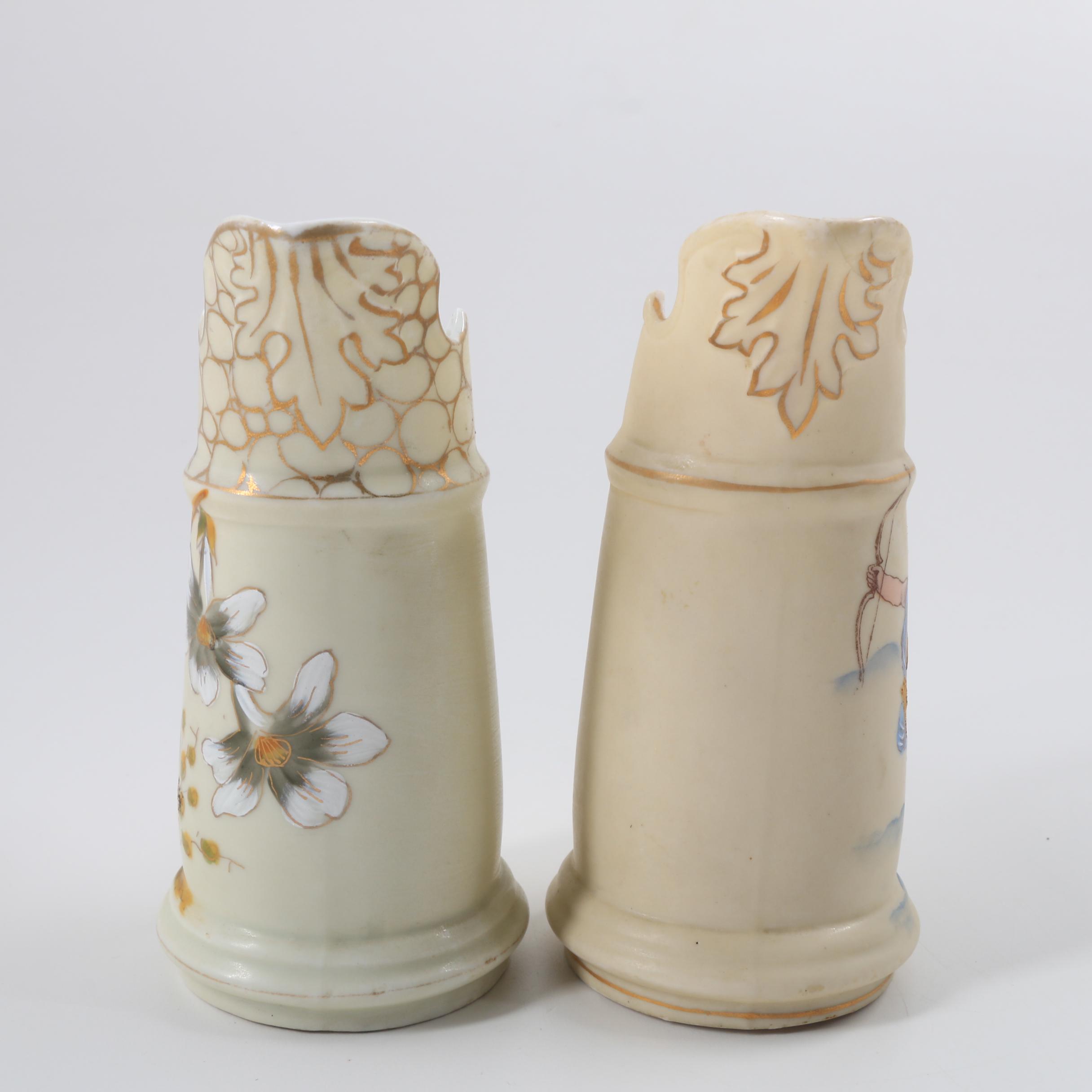 Pair of Hand Painted Porcelain Creamer Jugs