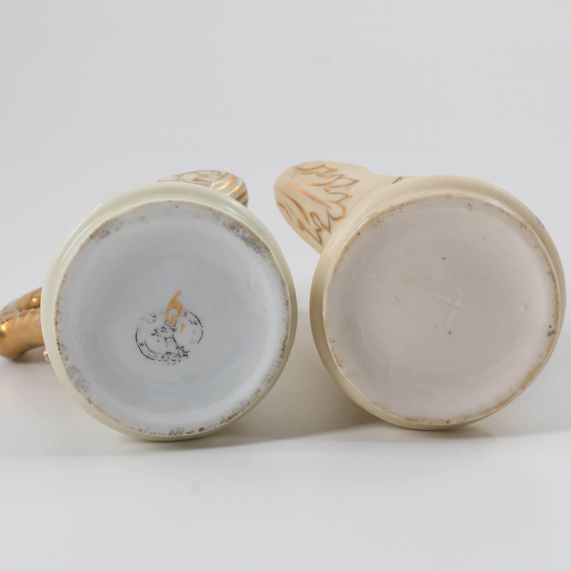 Pair of Hand Painted Porcelain Creamer Jugs