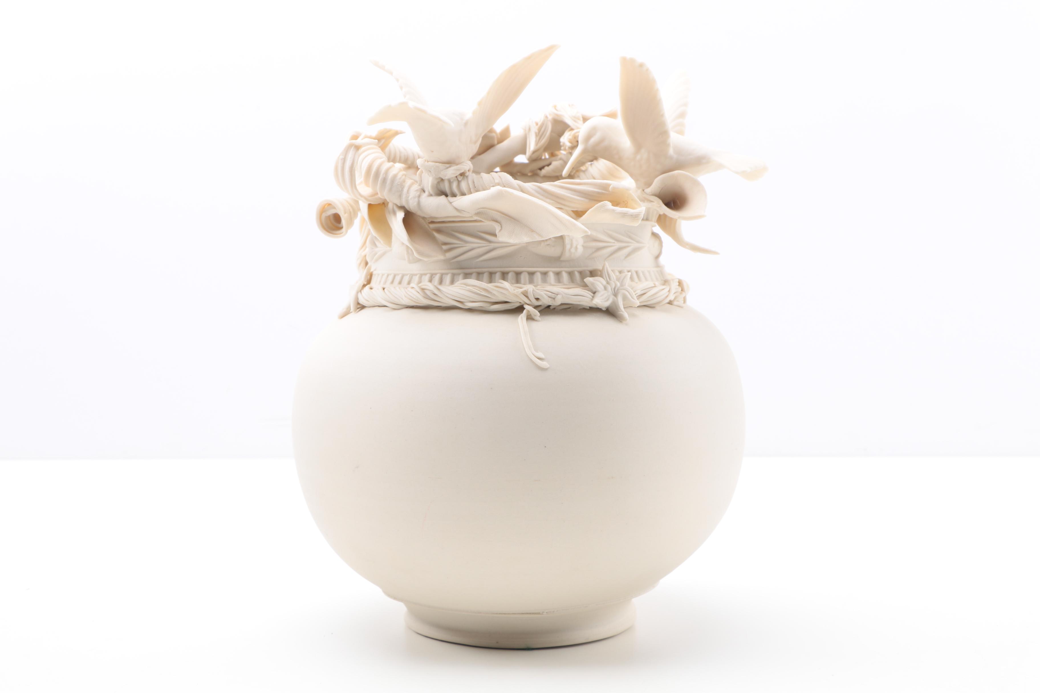 Porcelain Hummingbird Vase