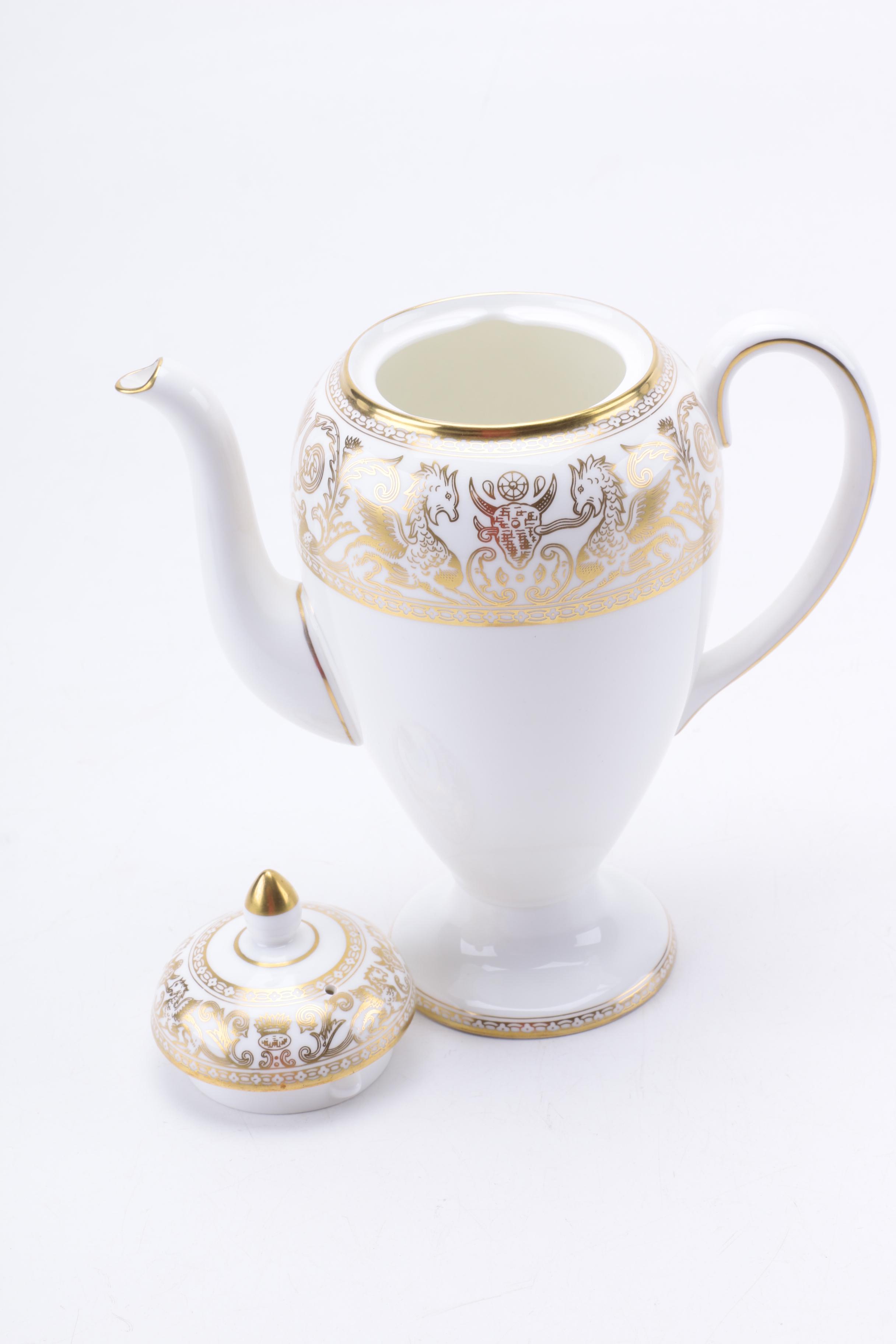 Wedgwood "Florentine Gold" Bone China Coffee Pot