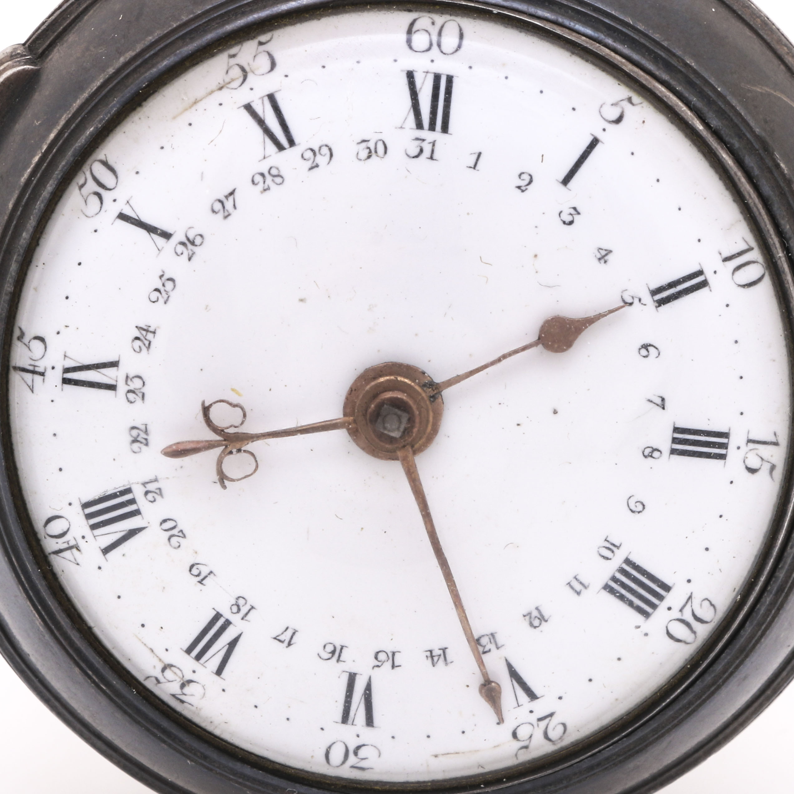 18th Century Thomas Wagstaffe Sterling Silver Pocket Watch With Diamond Jewel