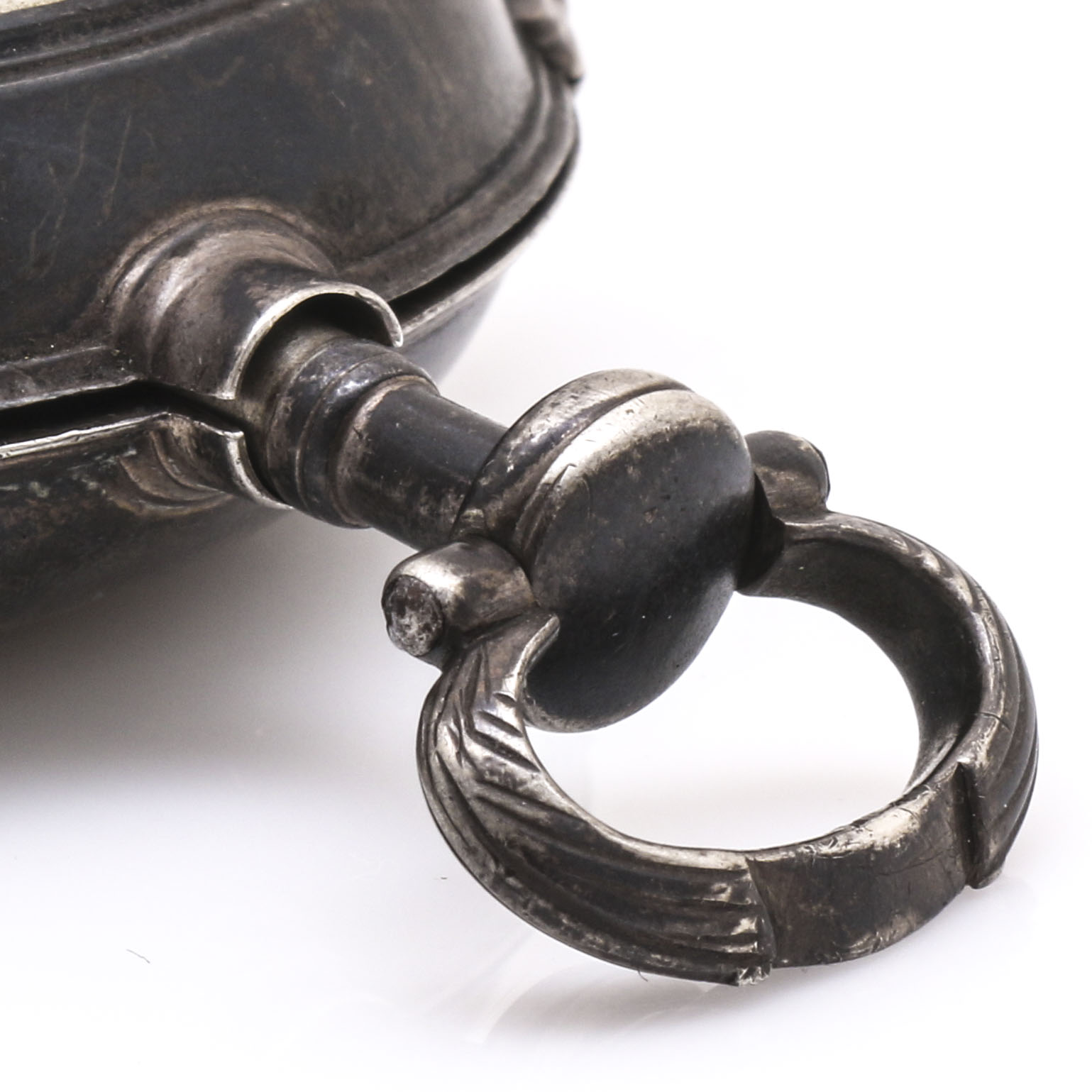 18th Century Thomas Wagstaffe Sterling Silver Pocket Watch With Diamond Jewel