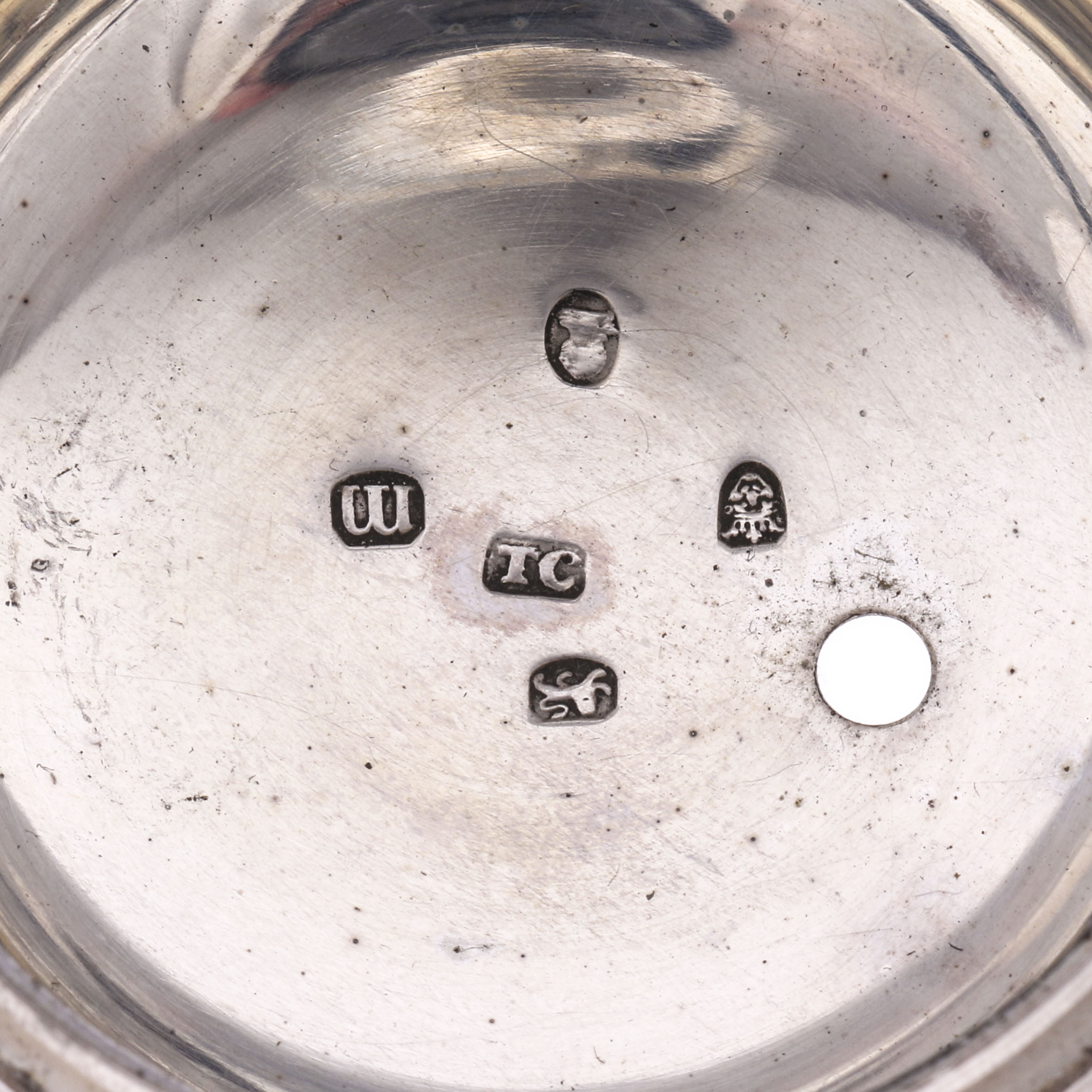 18th Century Thomas Wagstaffe Sterling Silver Pocket Watch With Diamond Jewel