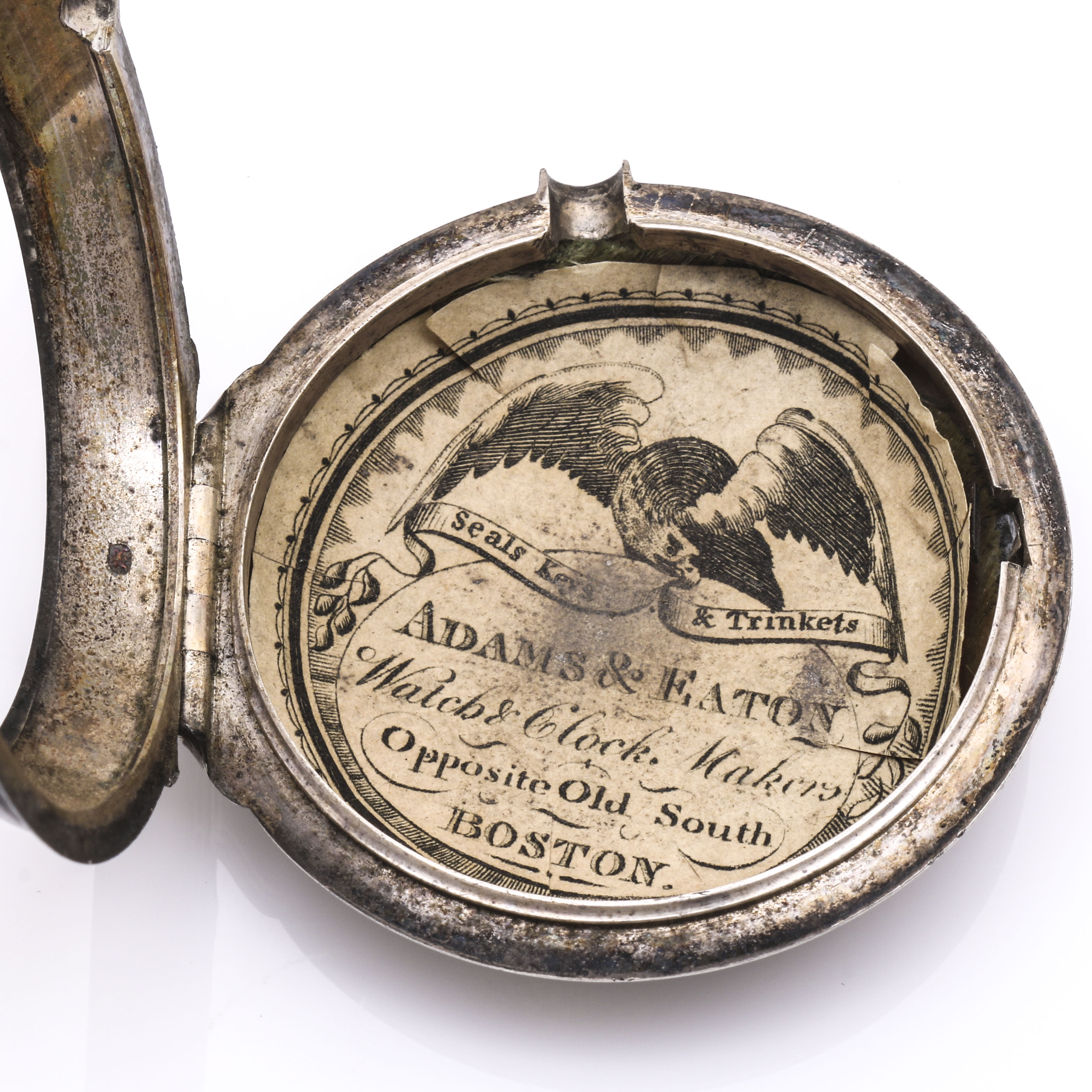 18th Century Thomas Wagstaffe Sterling Silver Pocket Watch With Diamond Jewel