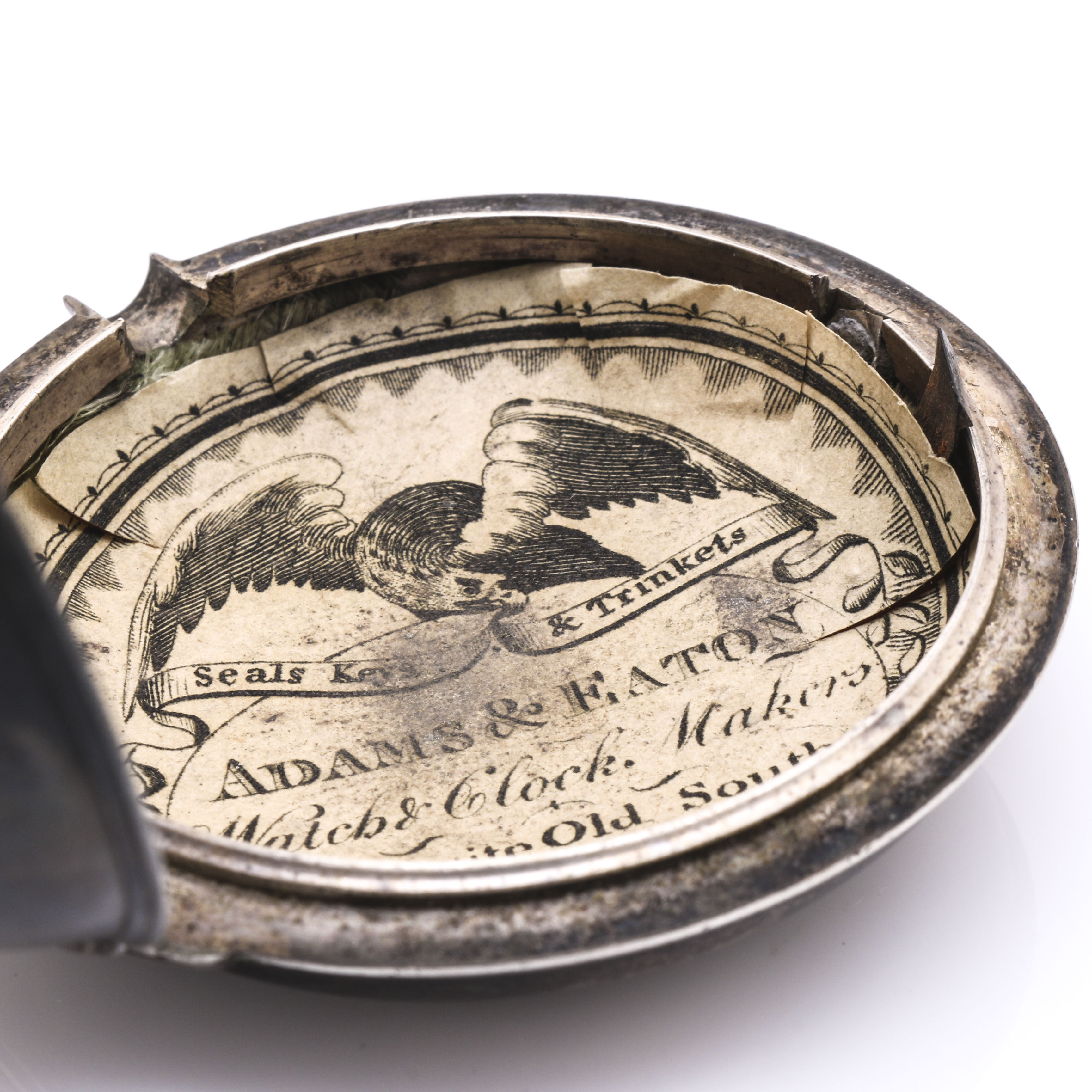 18th Century Thomas Wagstaffe Sterling Silver Pocket Watch With Diamond Jewel