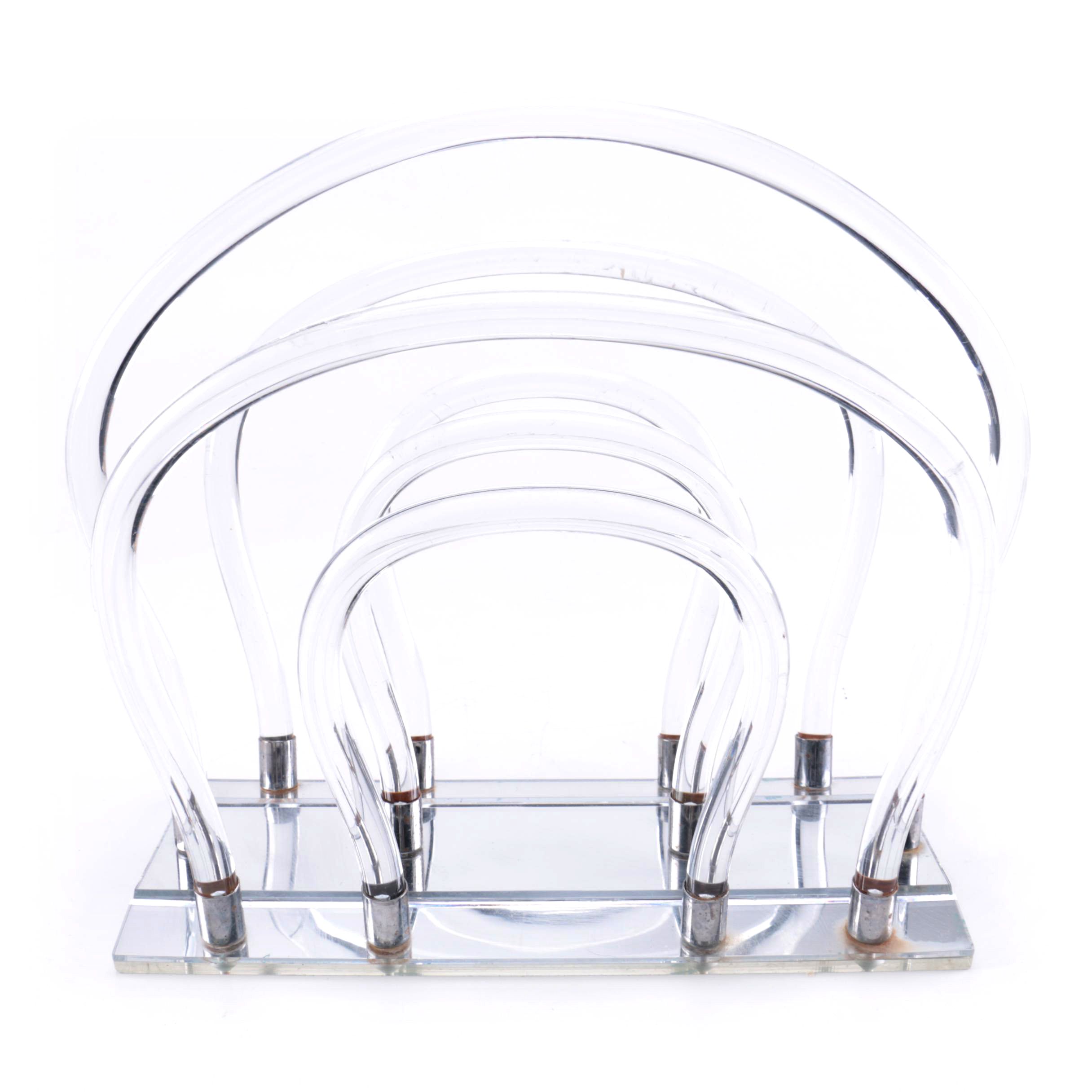 Dorothy Thorpe Mid Century Modern Lucite Magazine Rack