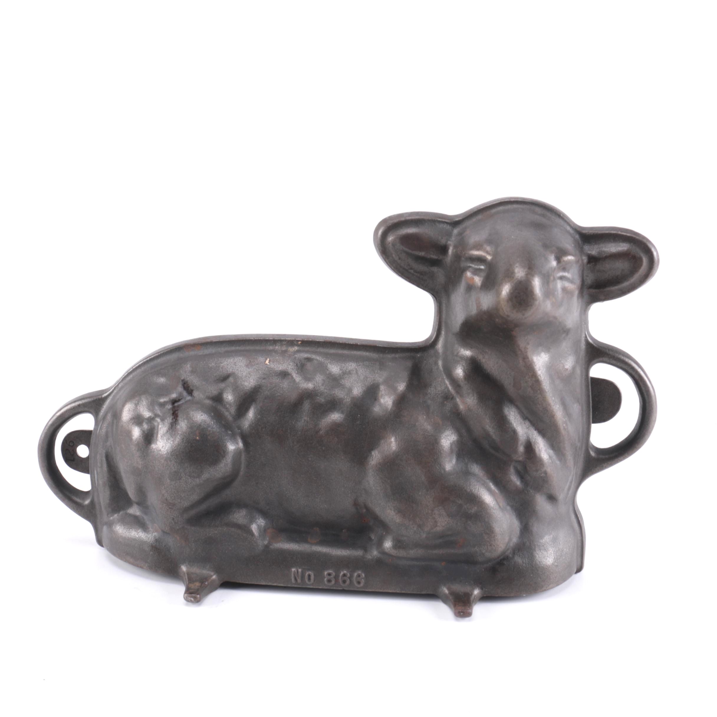Vintage Griswold Cast Iron Lamb Cake Mold