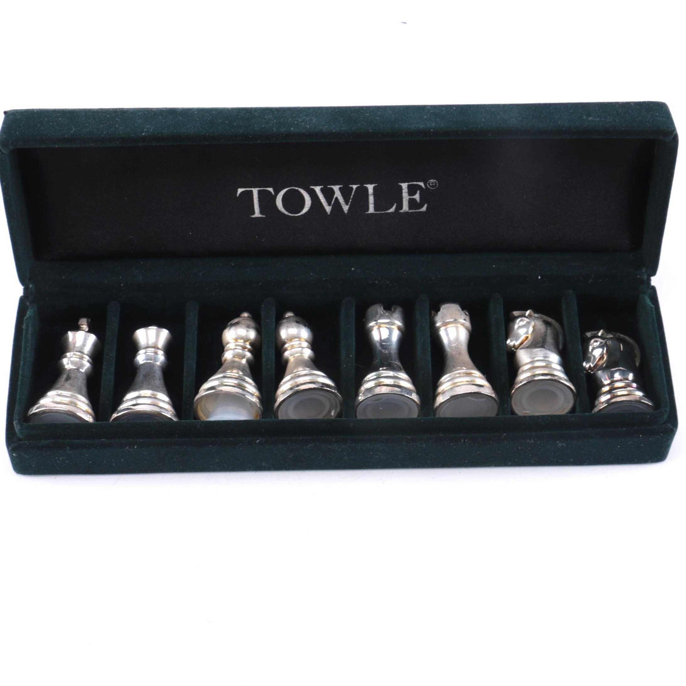 Towle Chess Themed Salt and Pepper Shakers