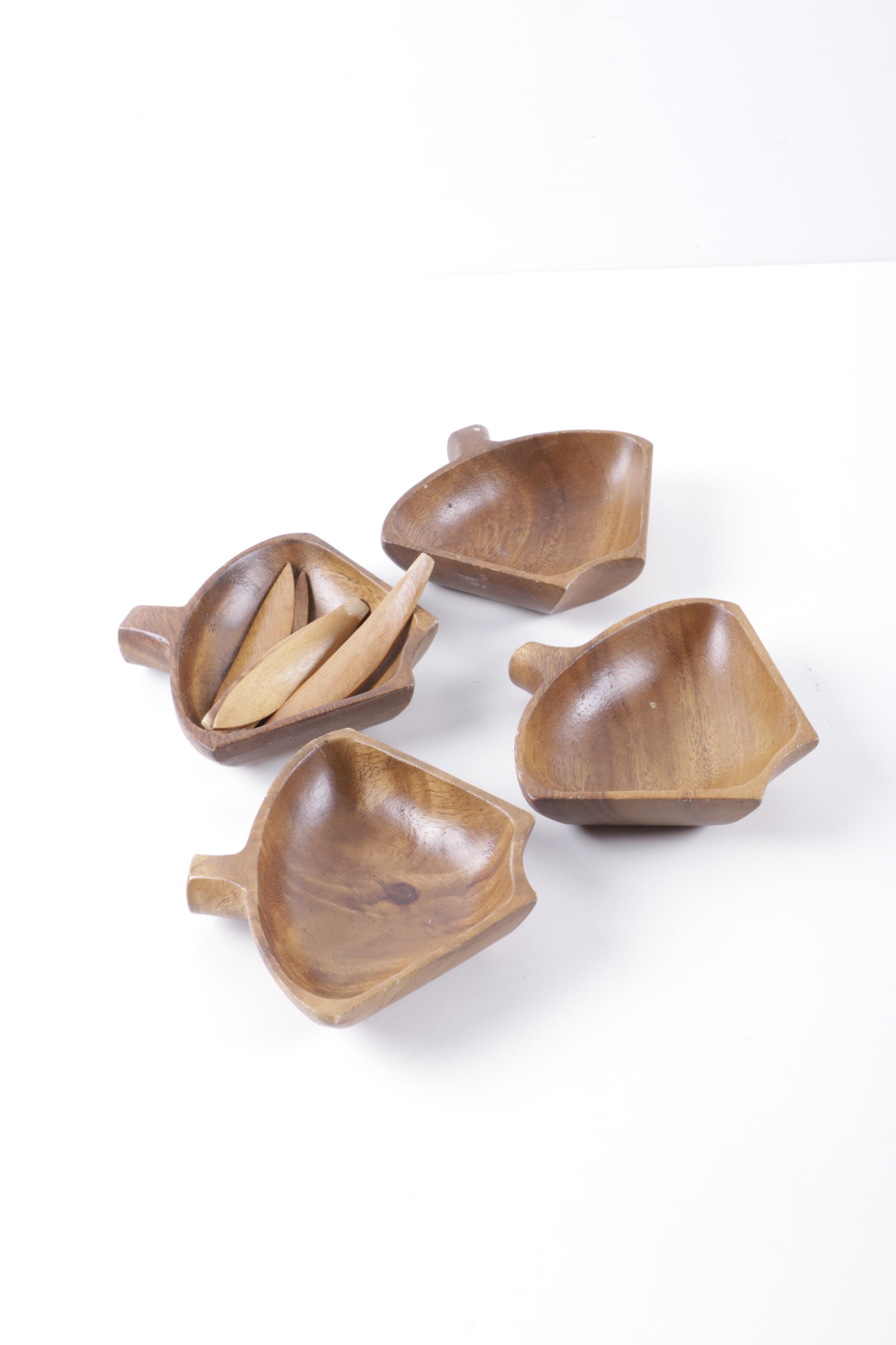 Vintage Wooden Serving Set