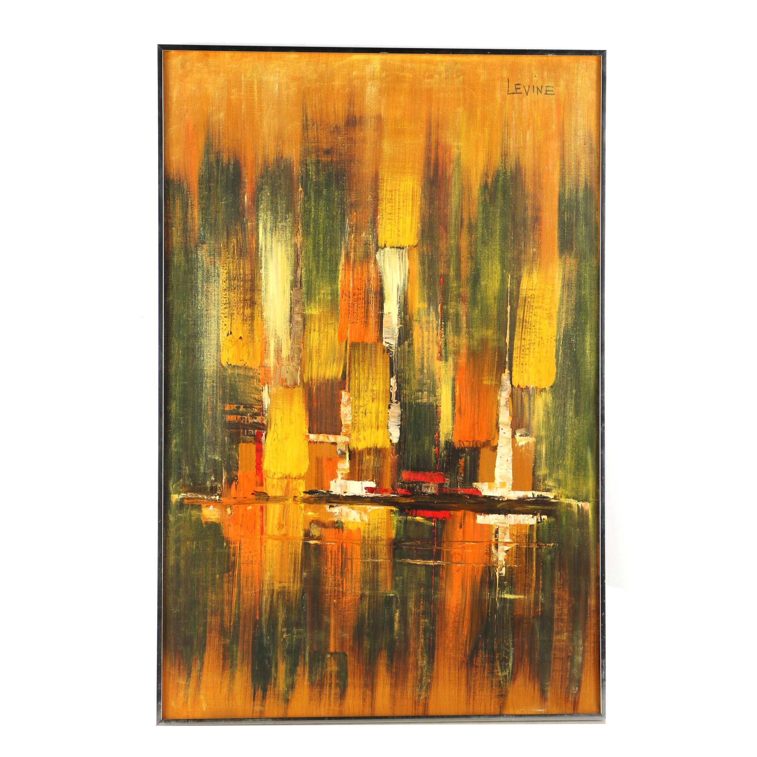 Levine Oil on Canvas Abstract Painting