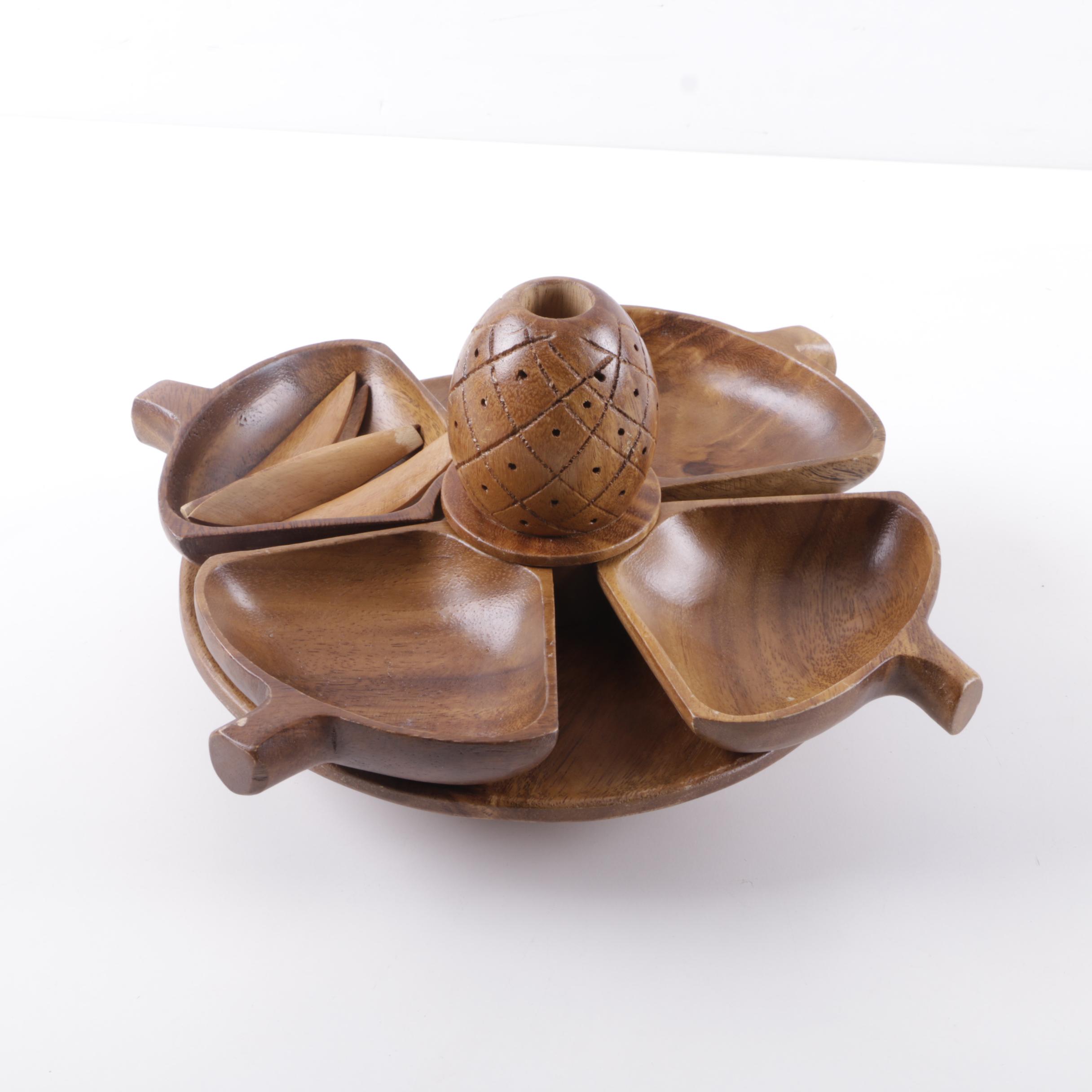 Vintage Wooden Serving Set