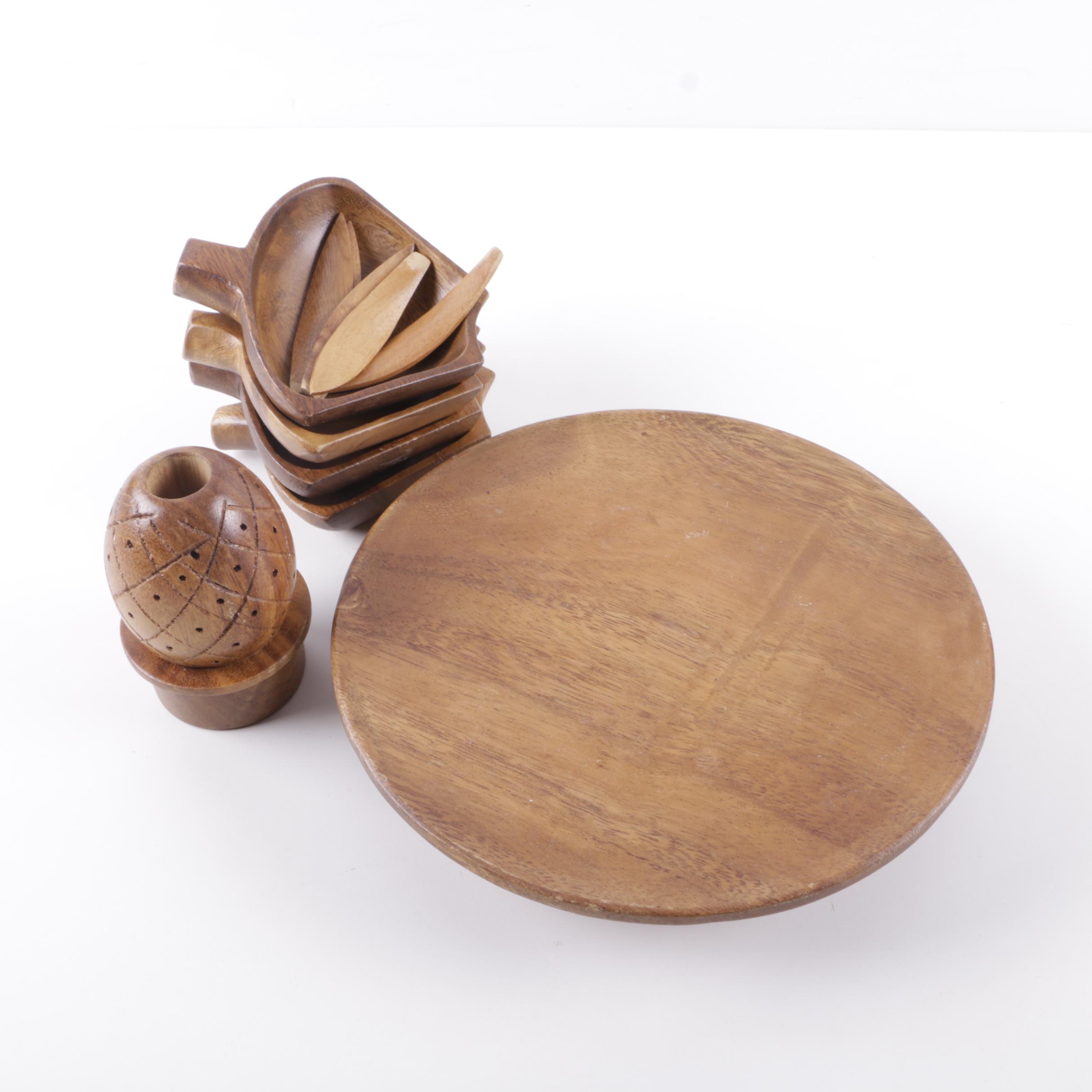 Vintage Wooden Serving Set