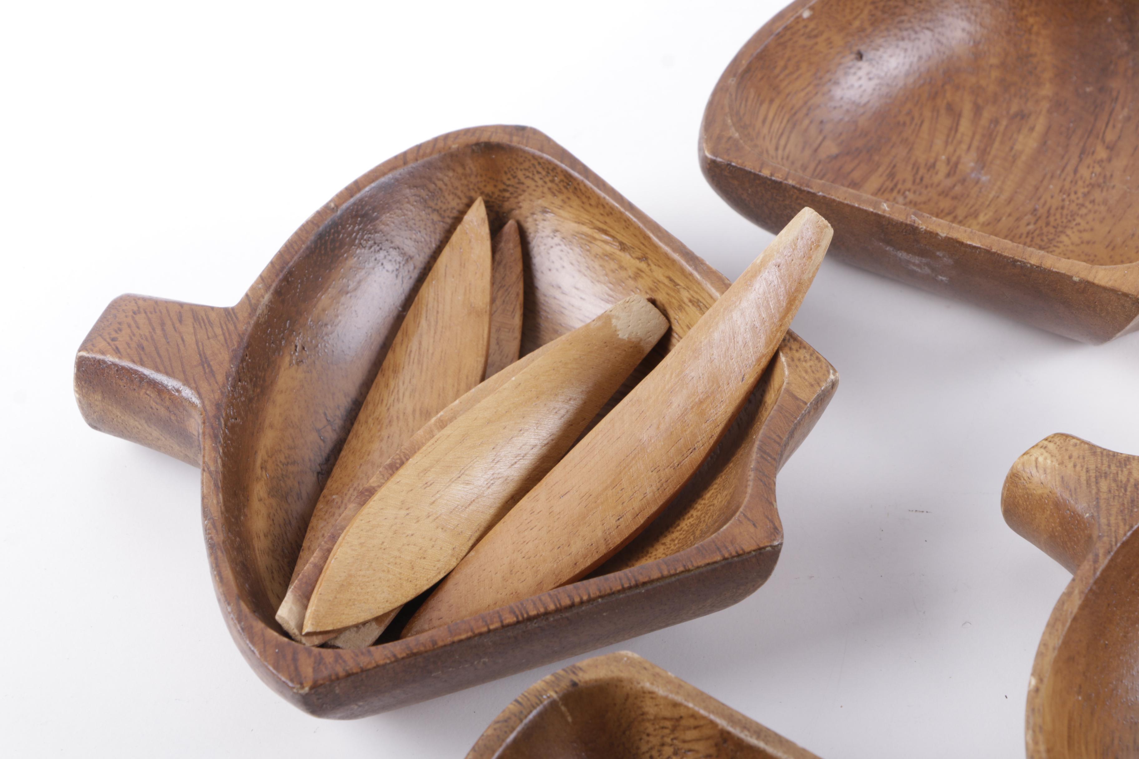Vintage Wooden Serving Set