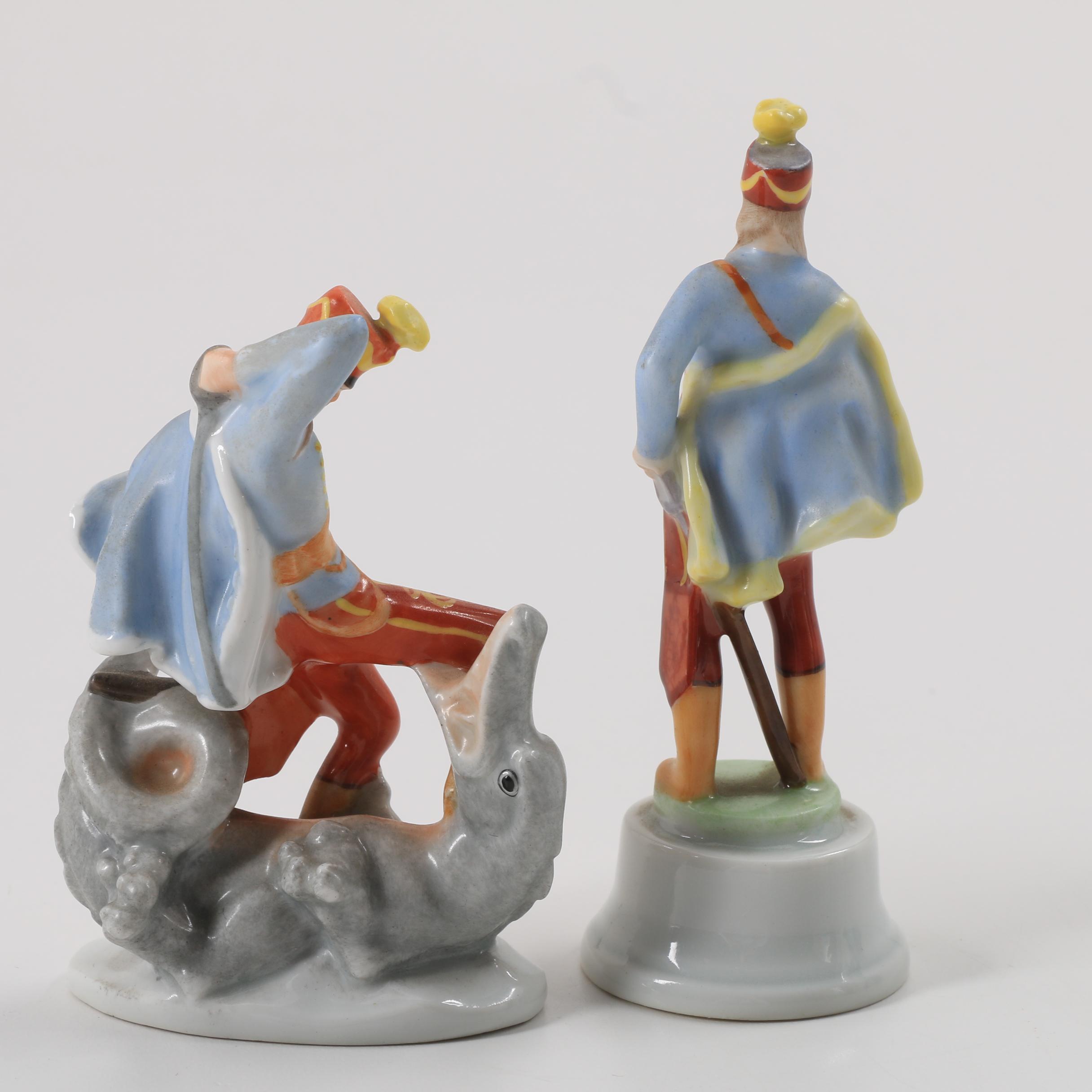 Herend Porcelain "Hadik Hussar" Figurines