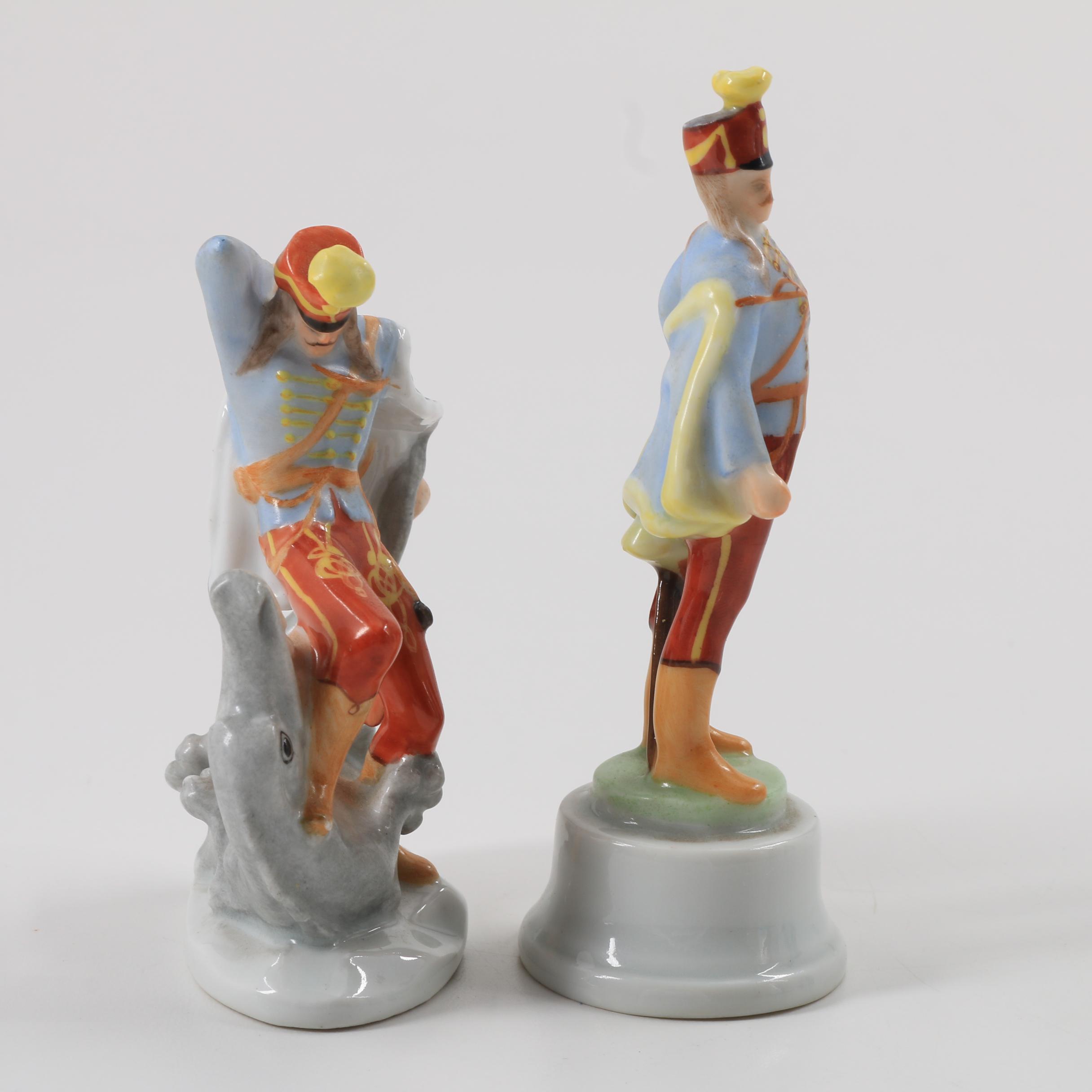 Herend Porcelain "Hadik Hussar" Figurines