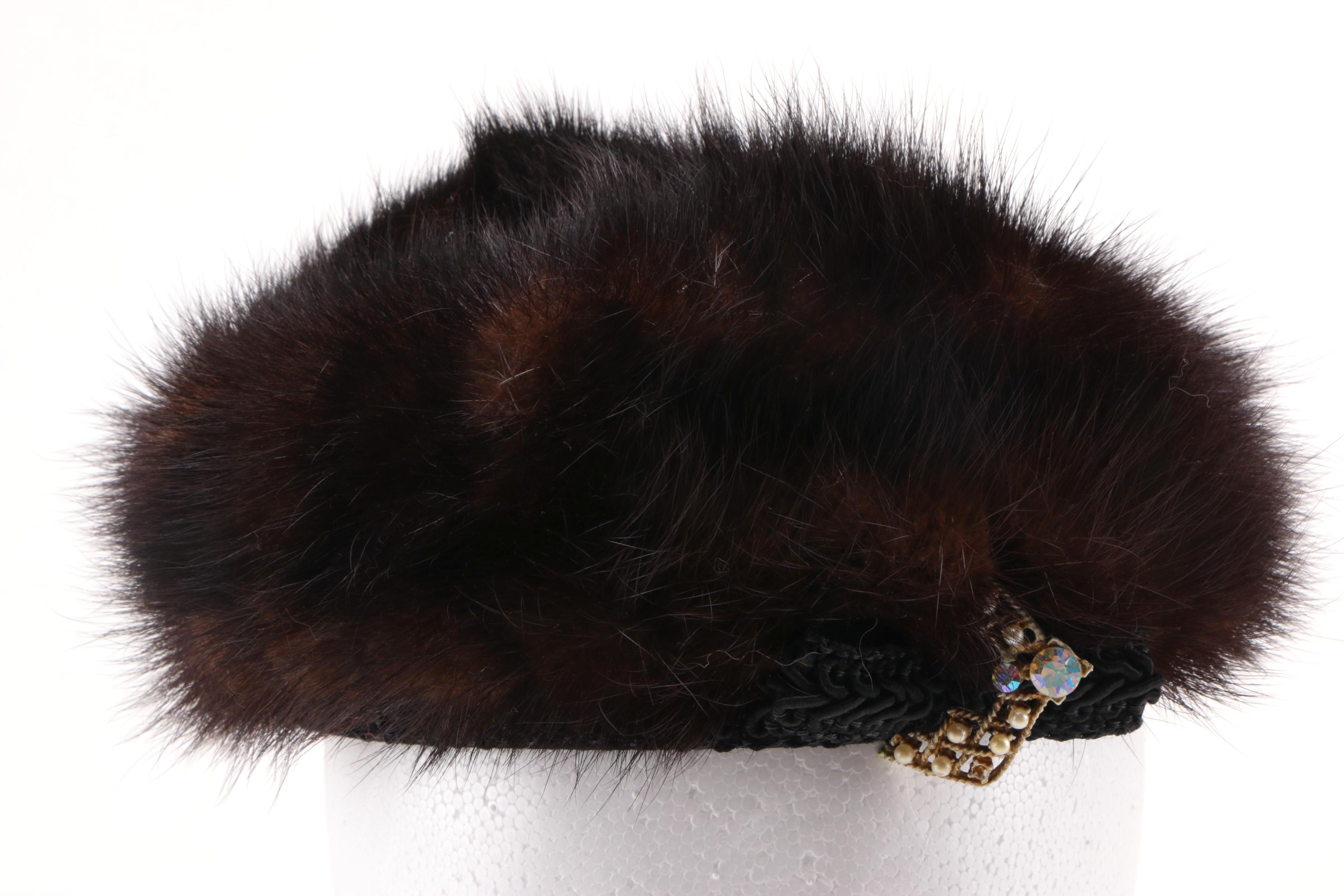 G. Howard Hodge Black Mink Fur Beret