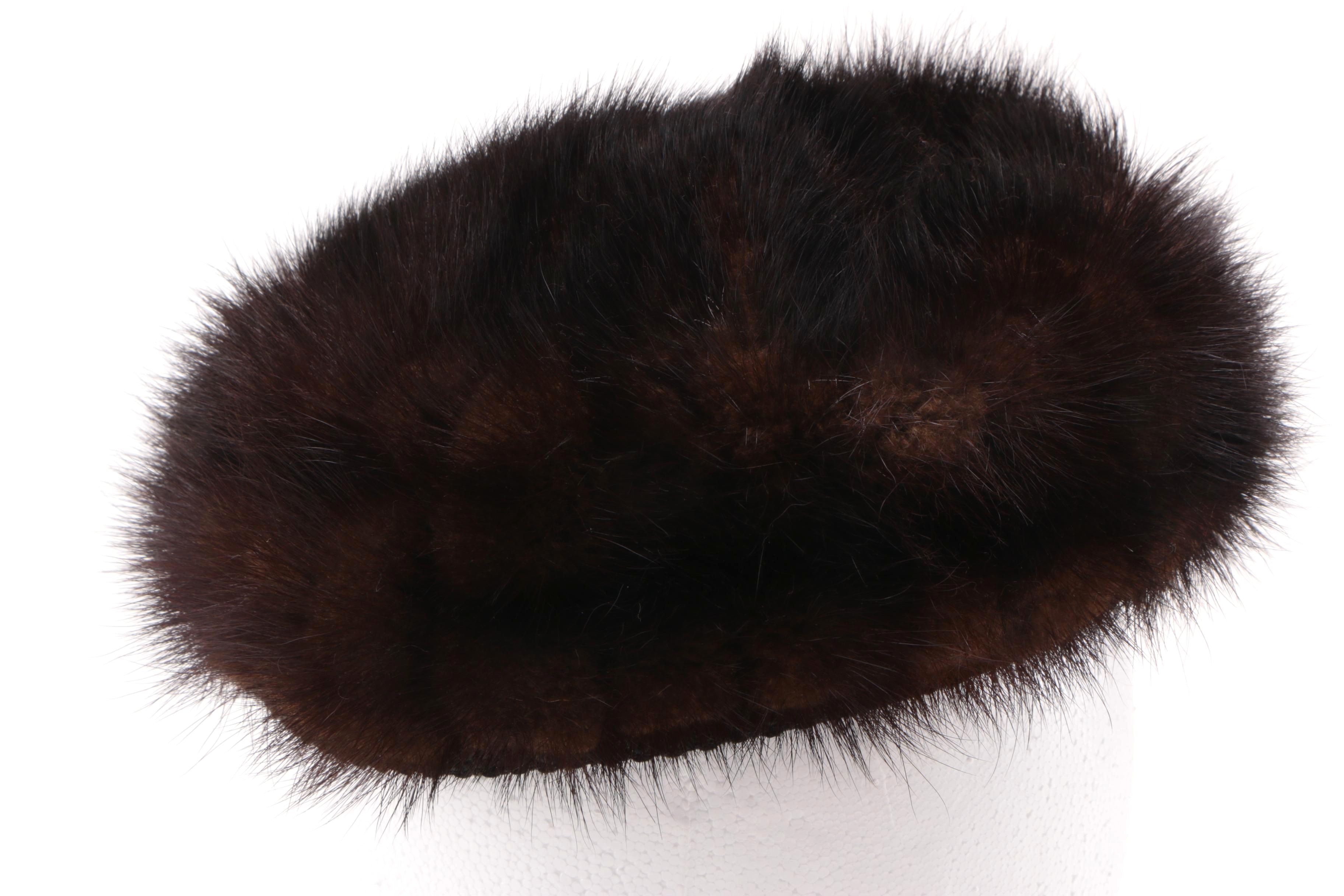 G. Howard Hodge Black Mink Fur Beret