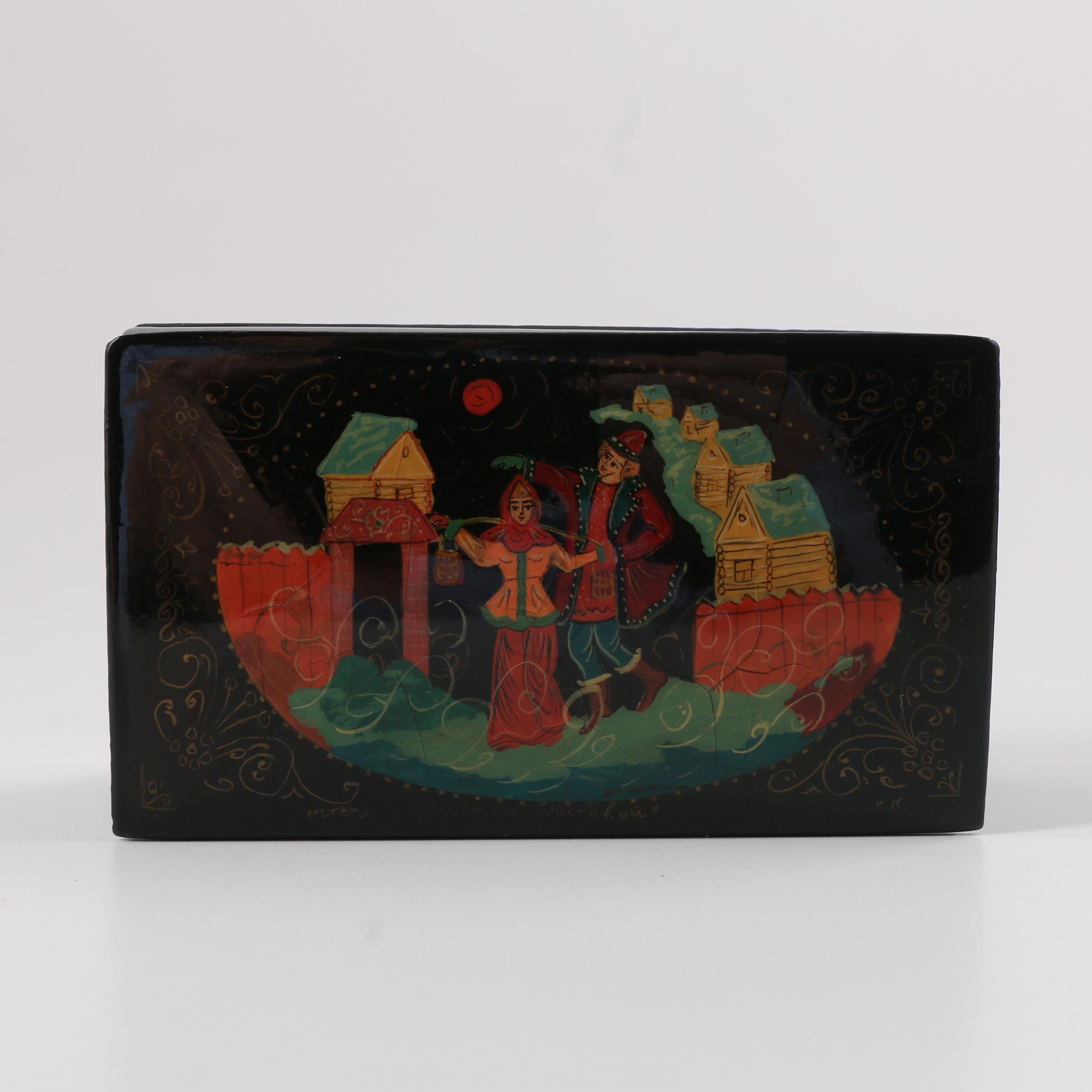 Three Russian Lacquer Palekh Boxes