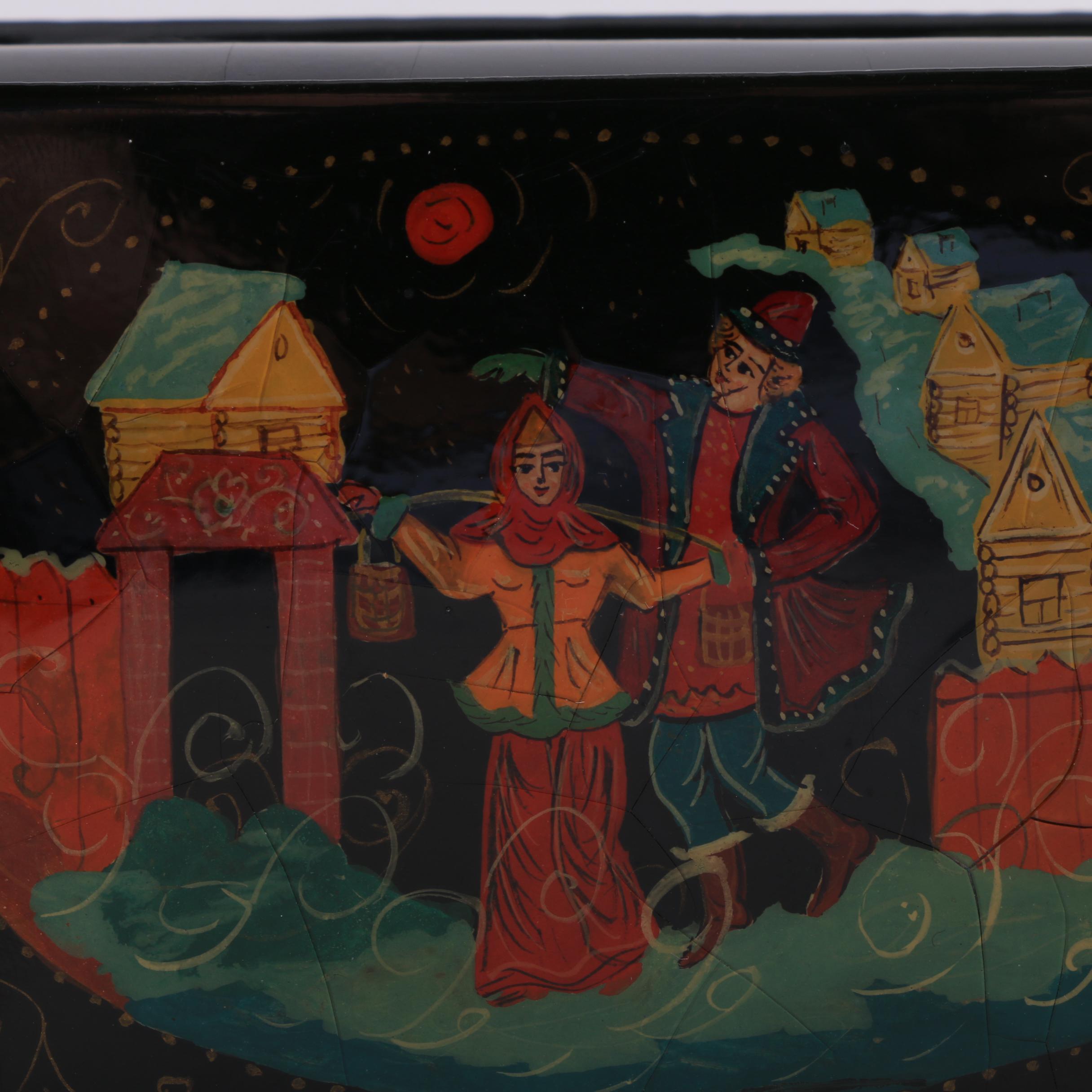 Three Russian Lacquer Palekh Boxes