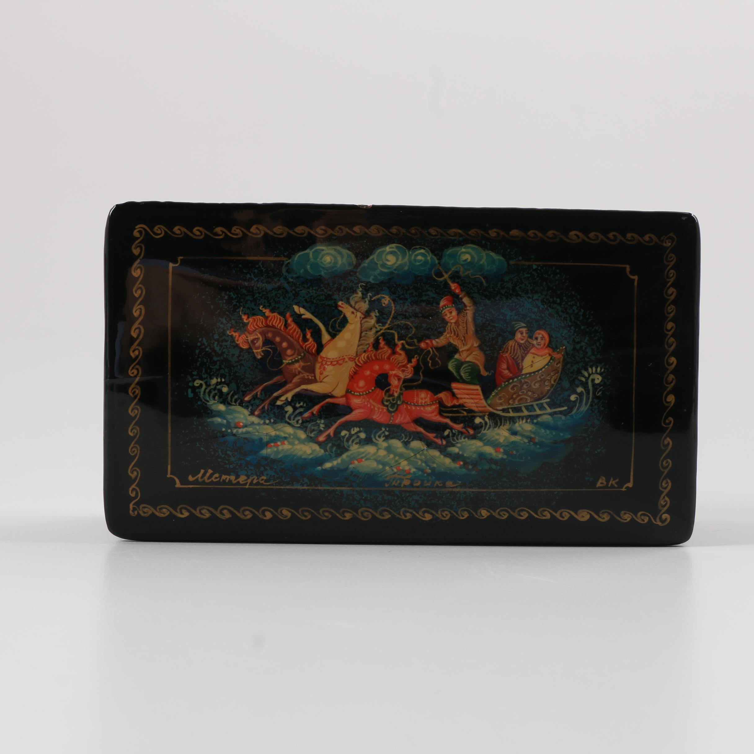 Three Russian Lacquer Palekh Boxes