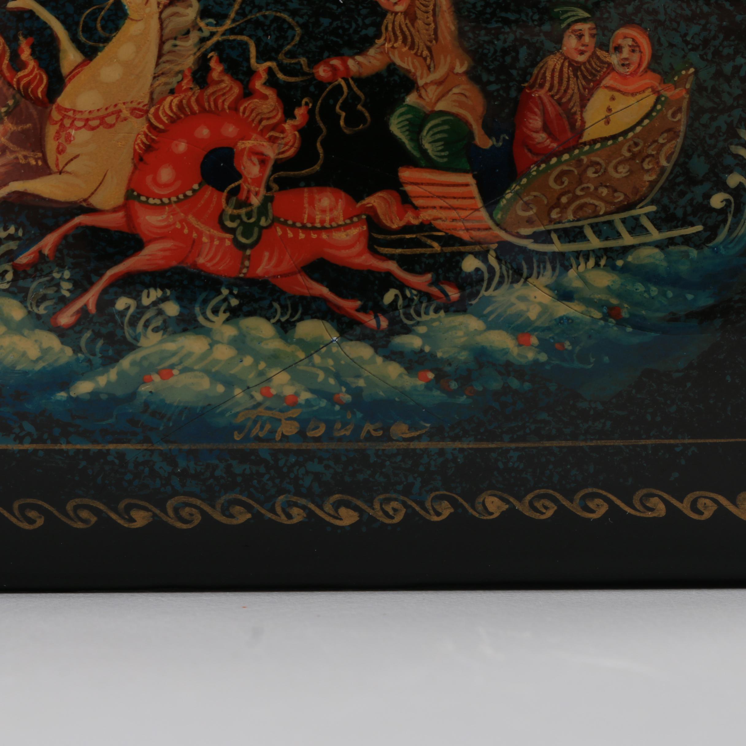 Three Russian Lacquer Palekh Boxes