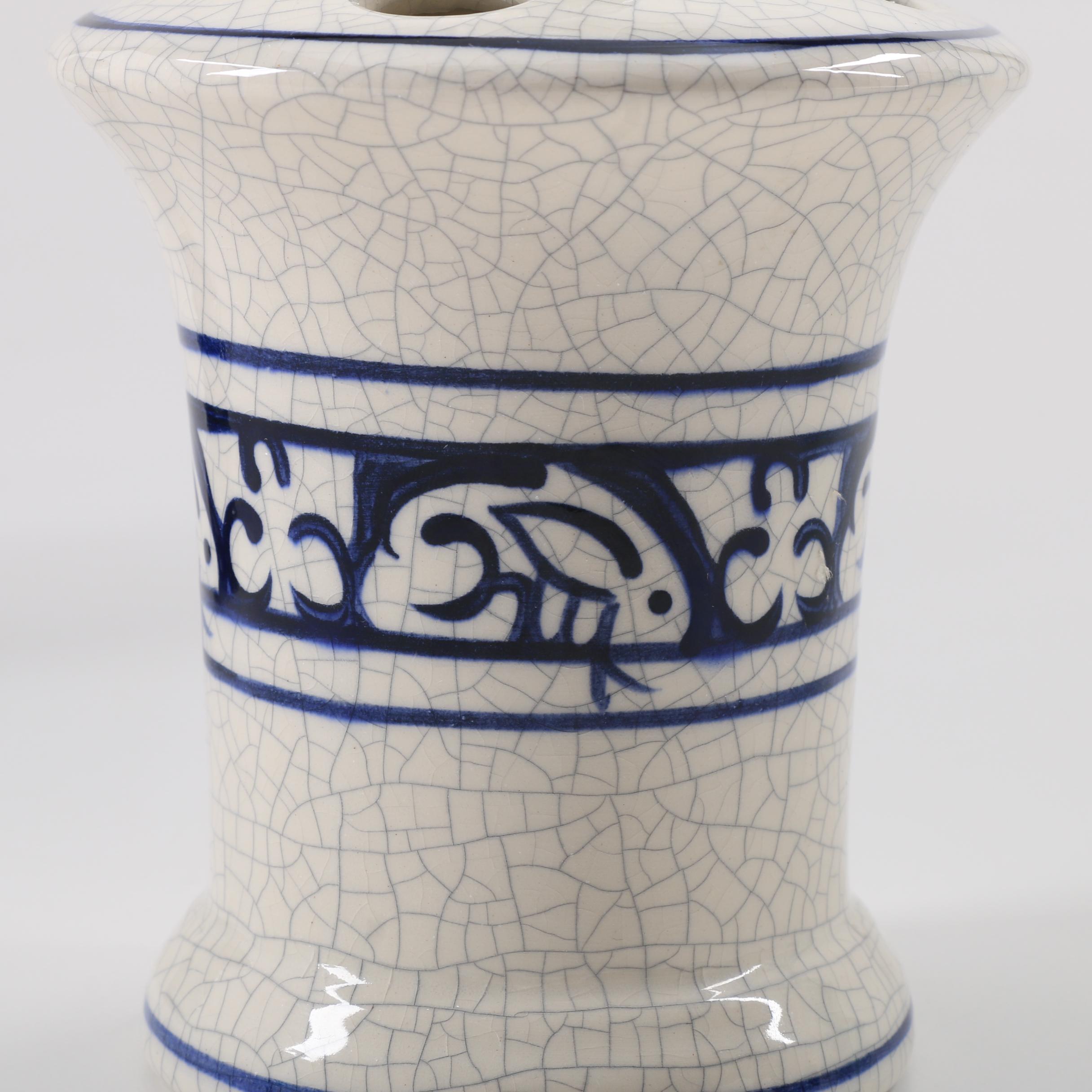 Dedham Pottery Toothbrush Holder and Saint-Uze Ceramic Jug