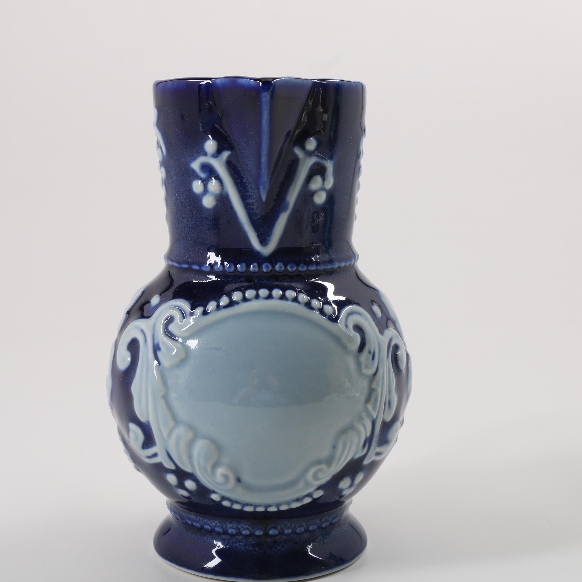 Dedham Pottery Toothbrush Holder and Saint-Uze Ceramic Jug