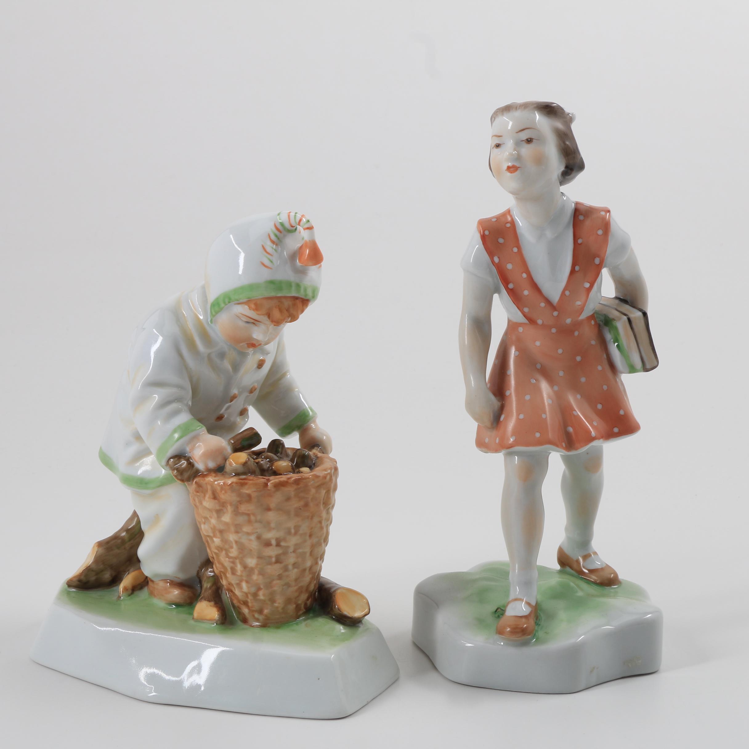 Two Zsolnay Pottery Porcelain Figurines