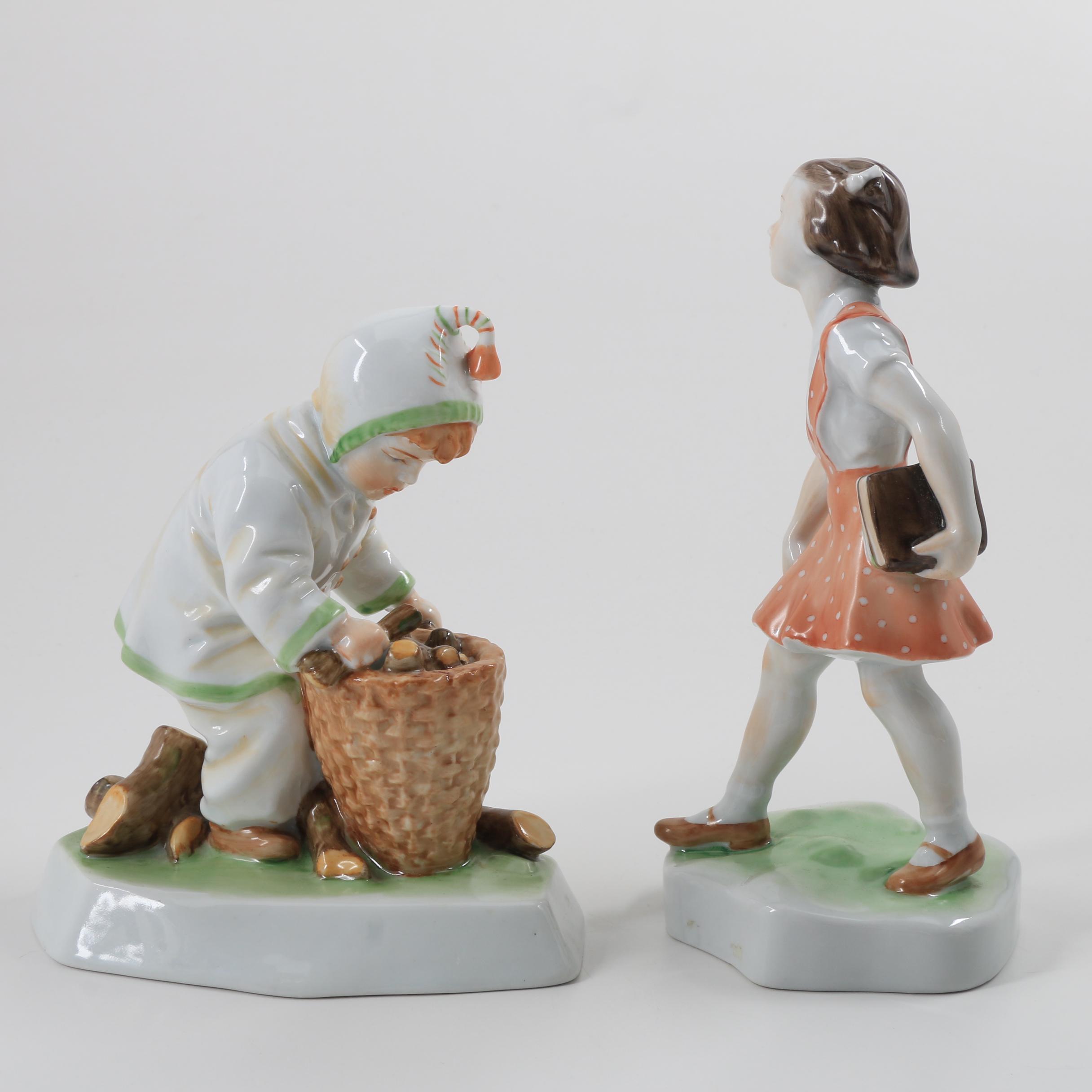 Two Zsolnay Pottery Porcelain Figurines