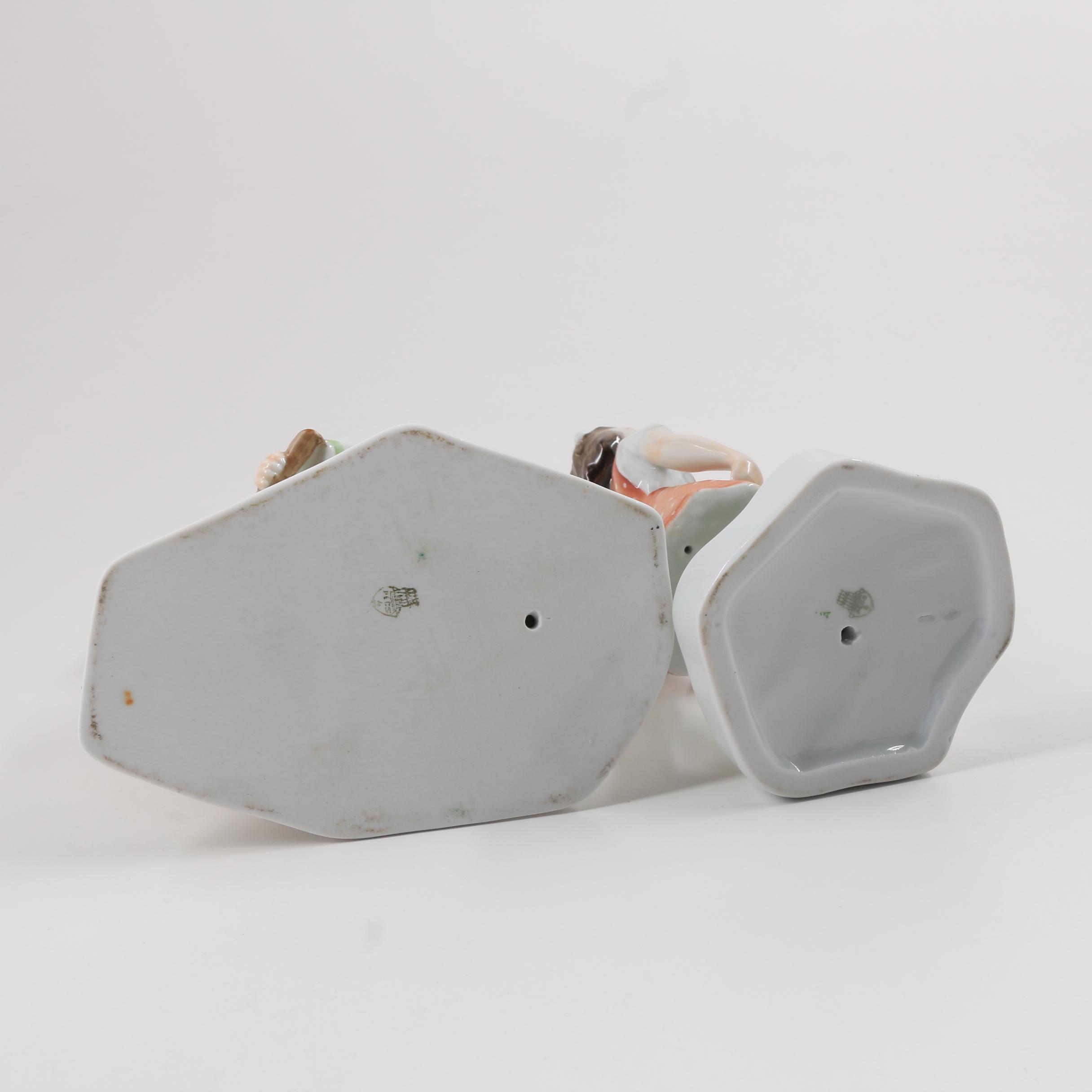 Two Zsolnay Pottery Porcelain Figurines