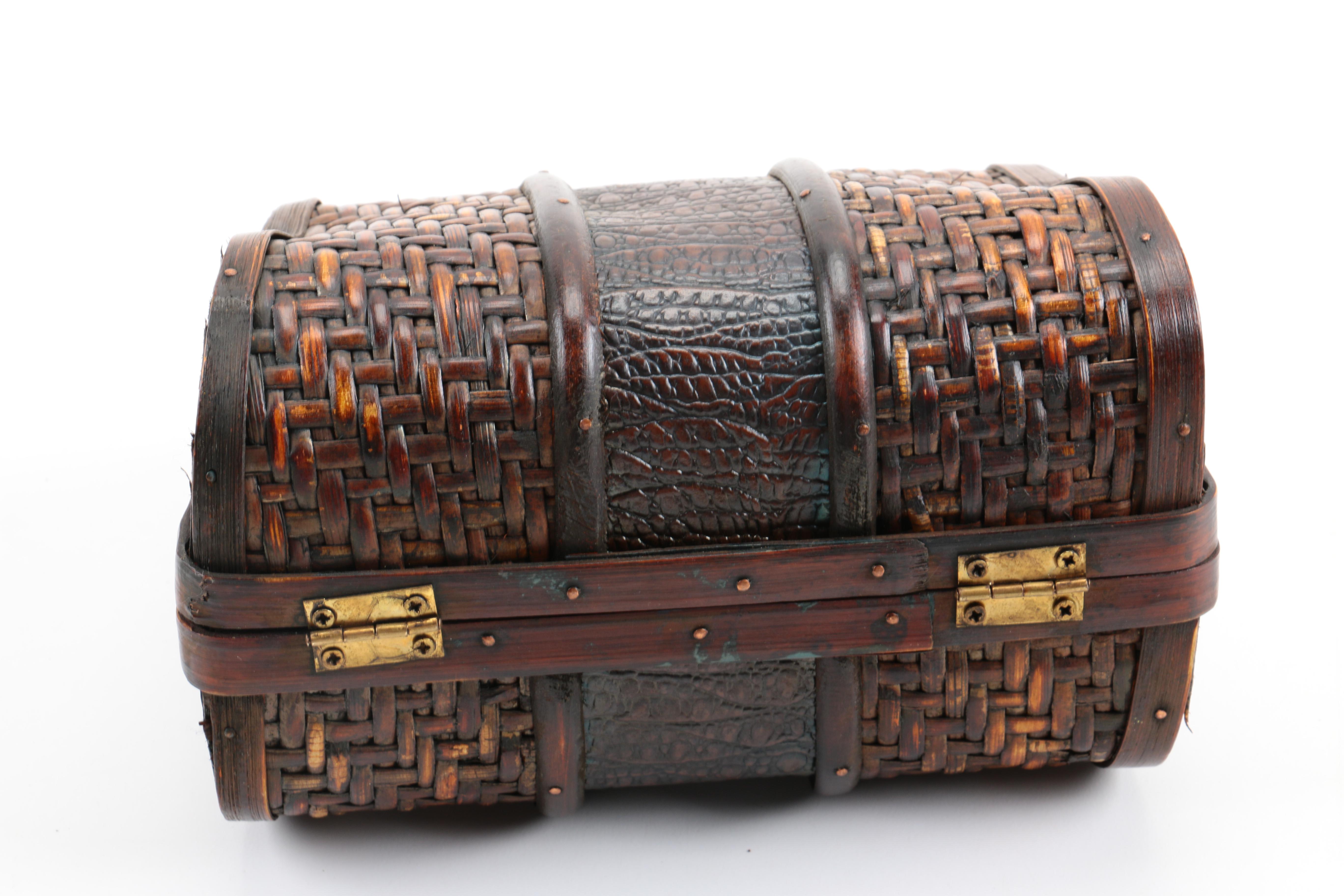 Woven Basketweave Handbag, Beaded Reticule, and Frame Bag