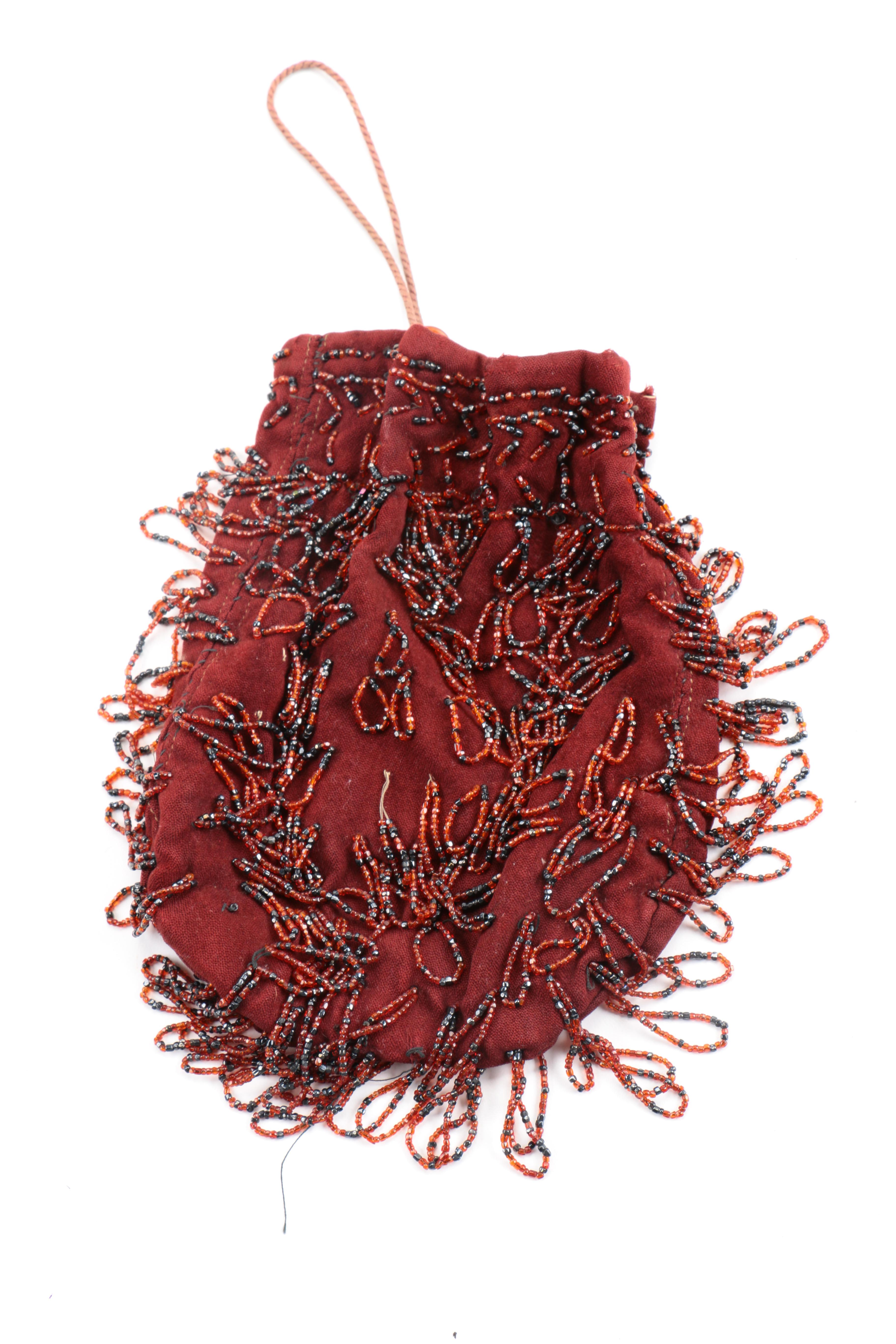 Woven Basketweave Handbag, Beaded Reticule, and Frame Bag