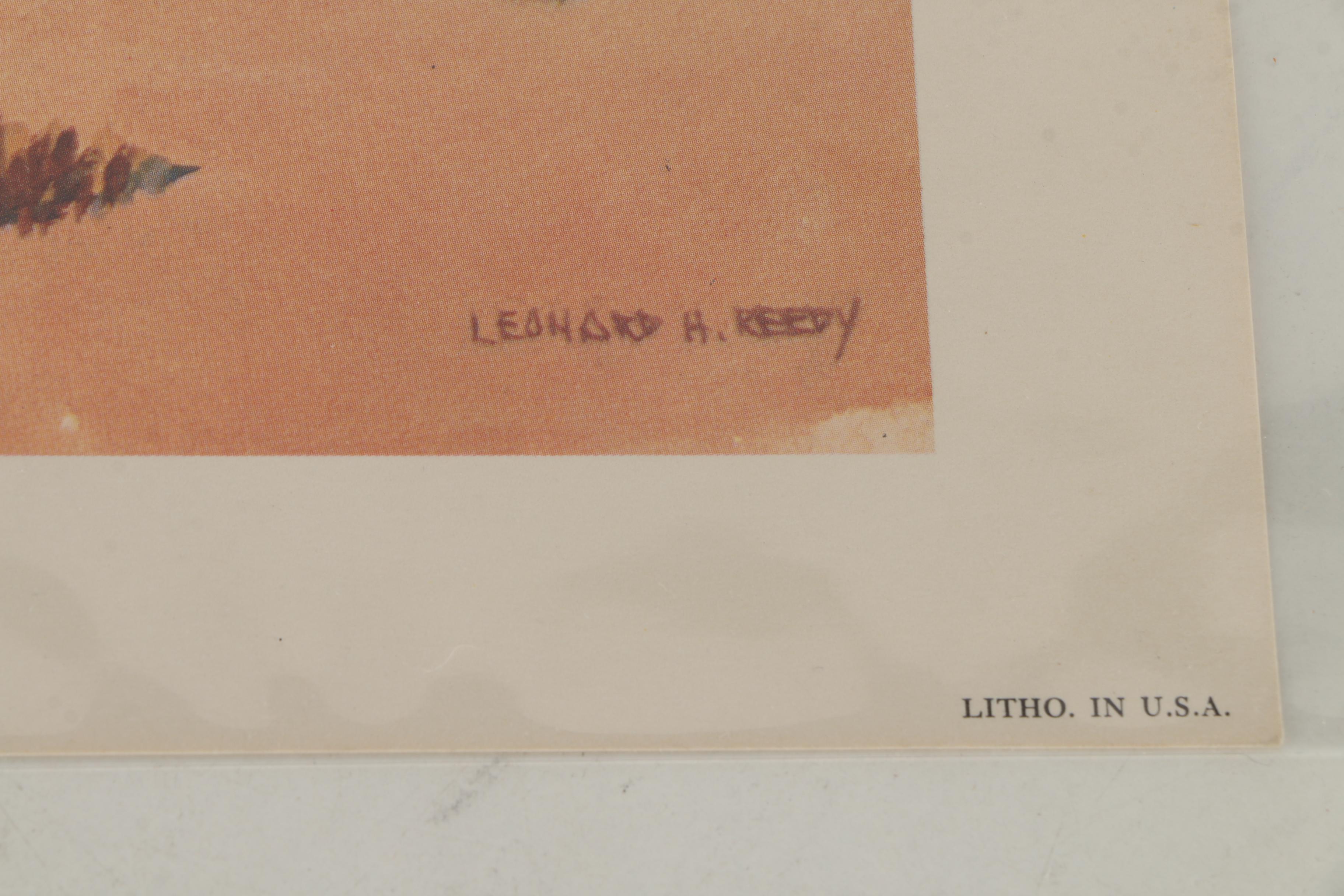 After Leonard H. Reedy Offset Lithographs of Western Scenes