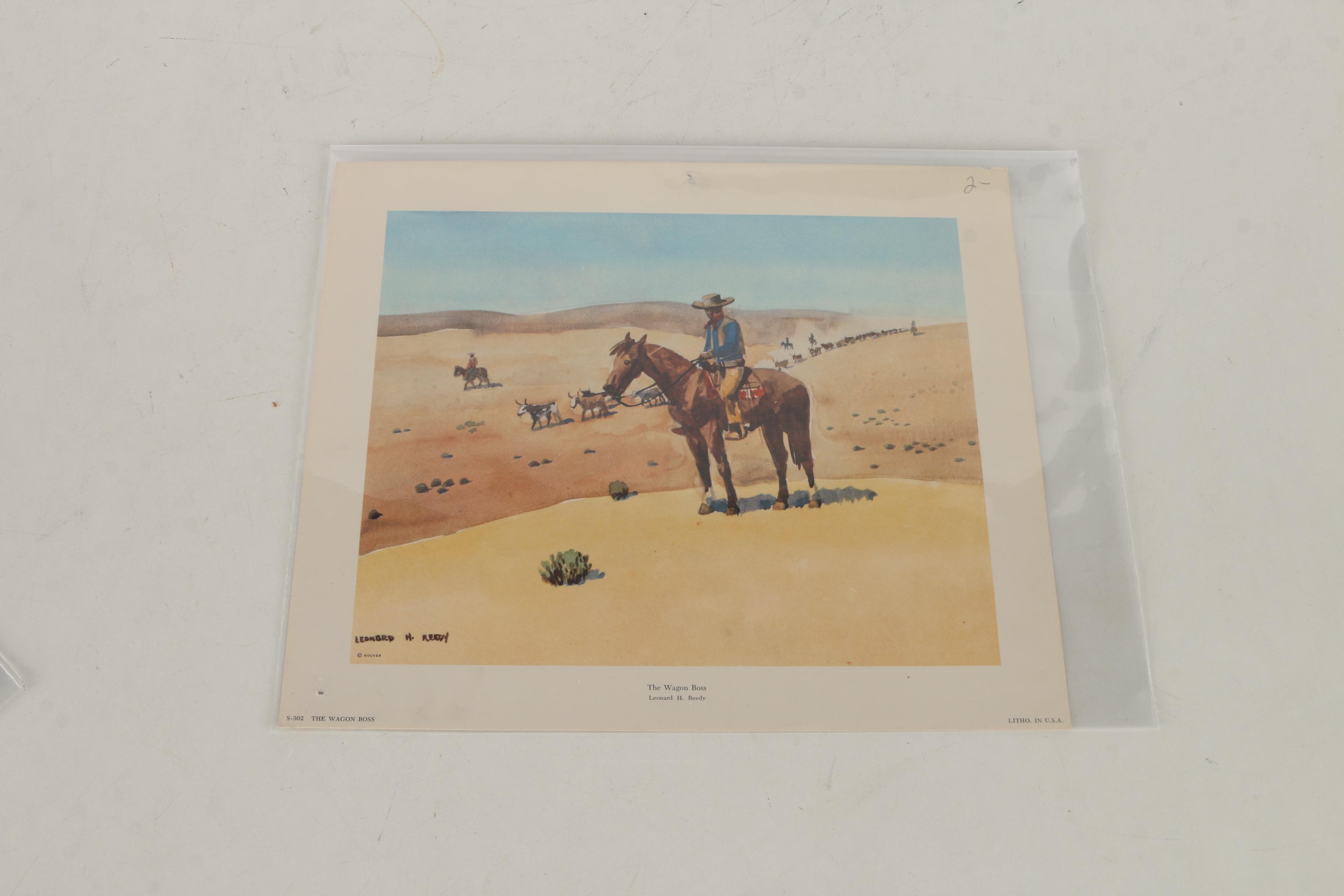 After Leonard H. Reedy Offset Lithographs of Western Scenes