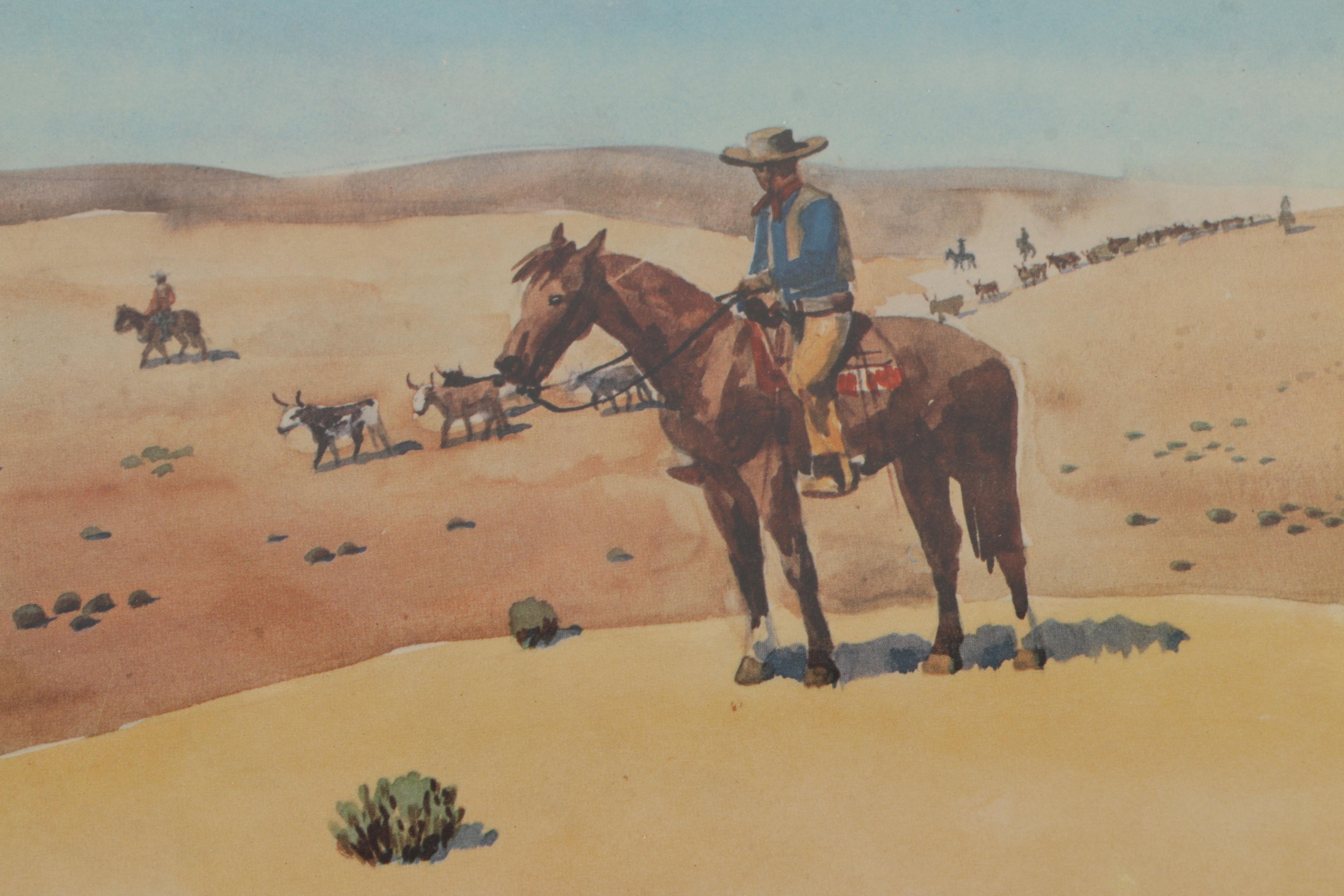 After Leonard H. Reedy Offset Lithographs of Western Scenes