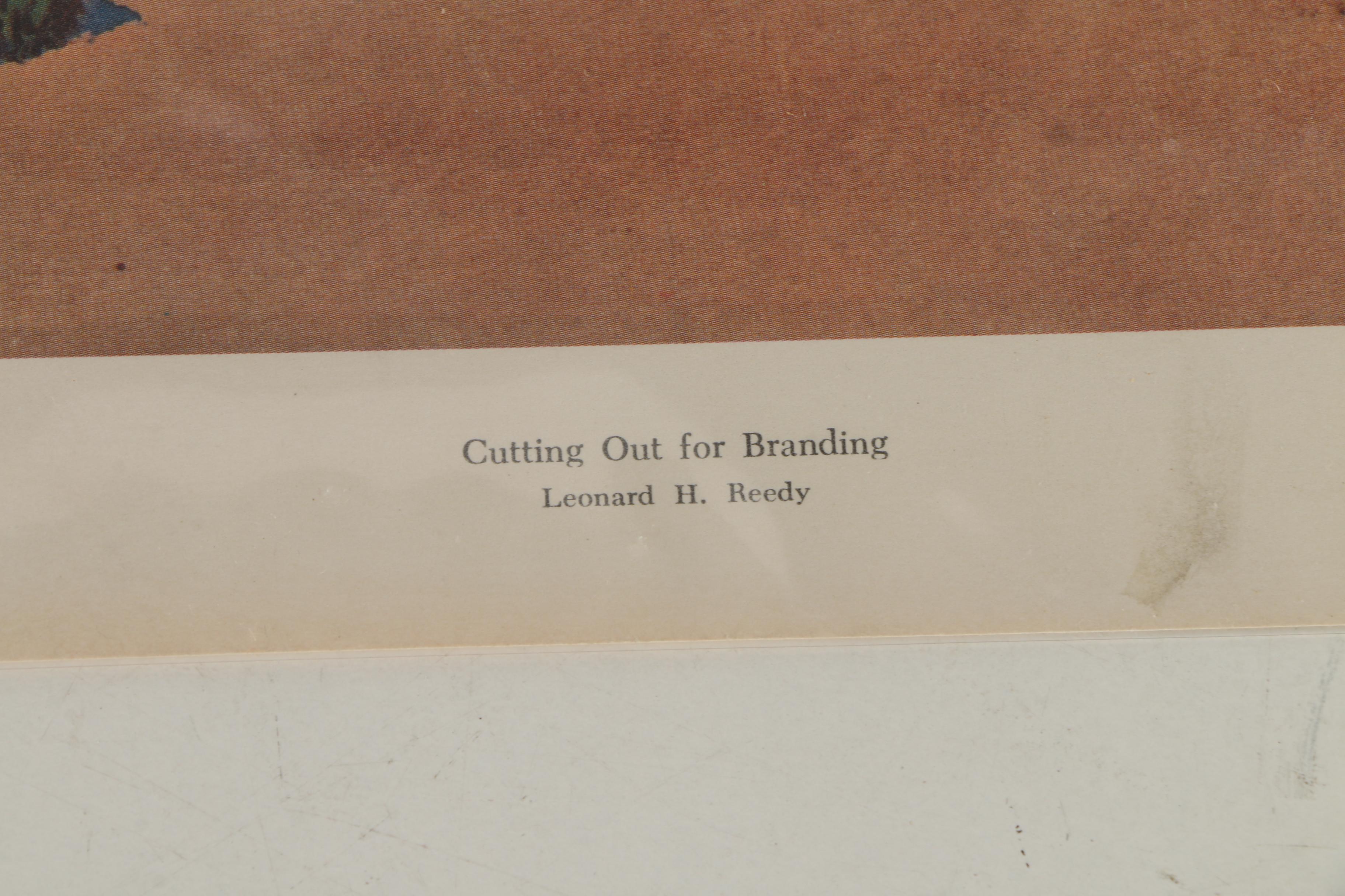After Leonard H. Reedy Offset Lithographs of Western Scenes