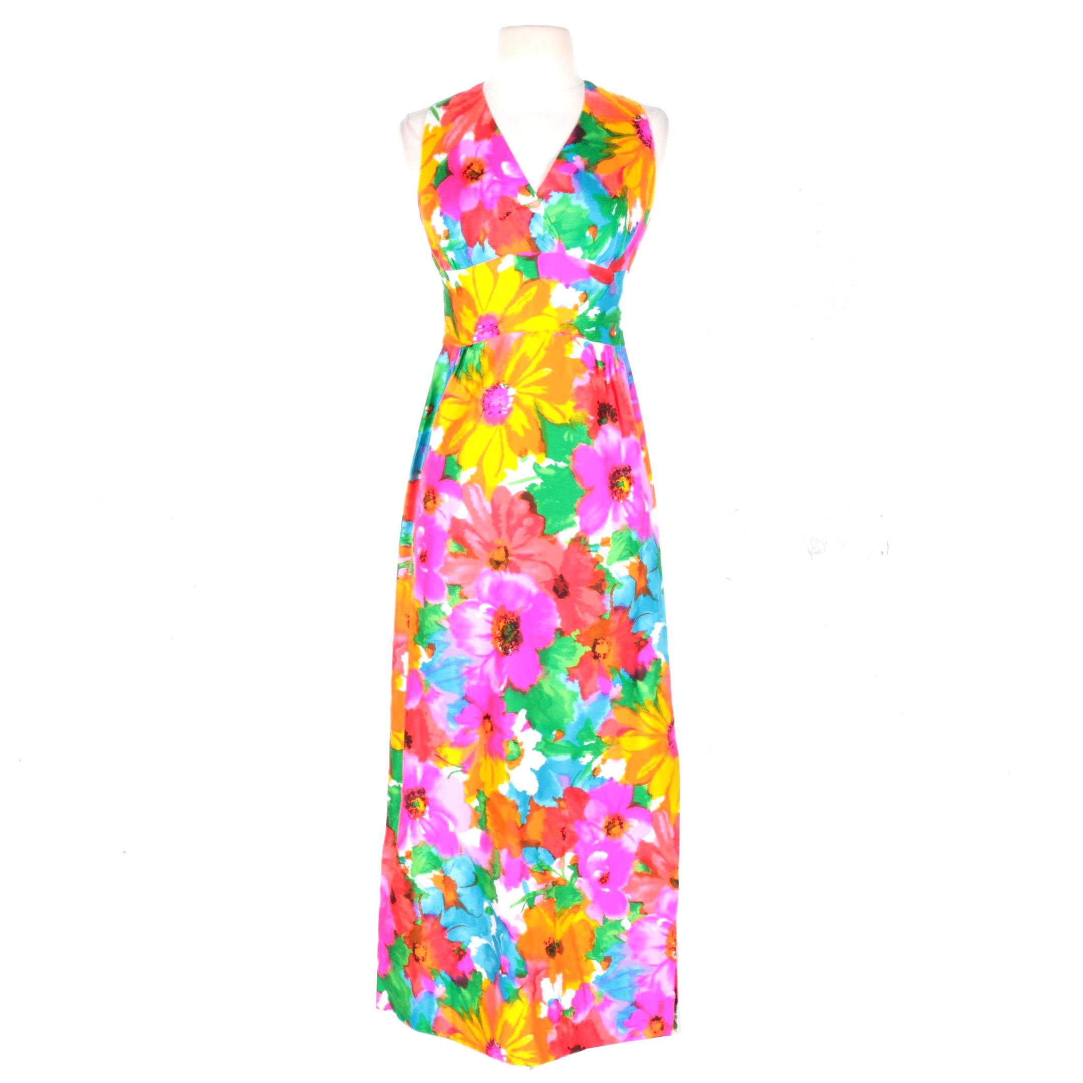 Vintage Floral Maxi Dress