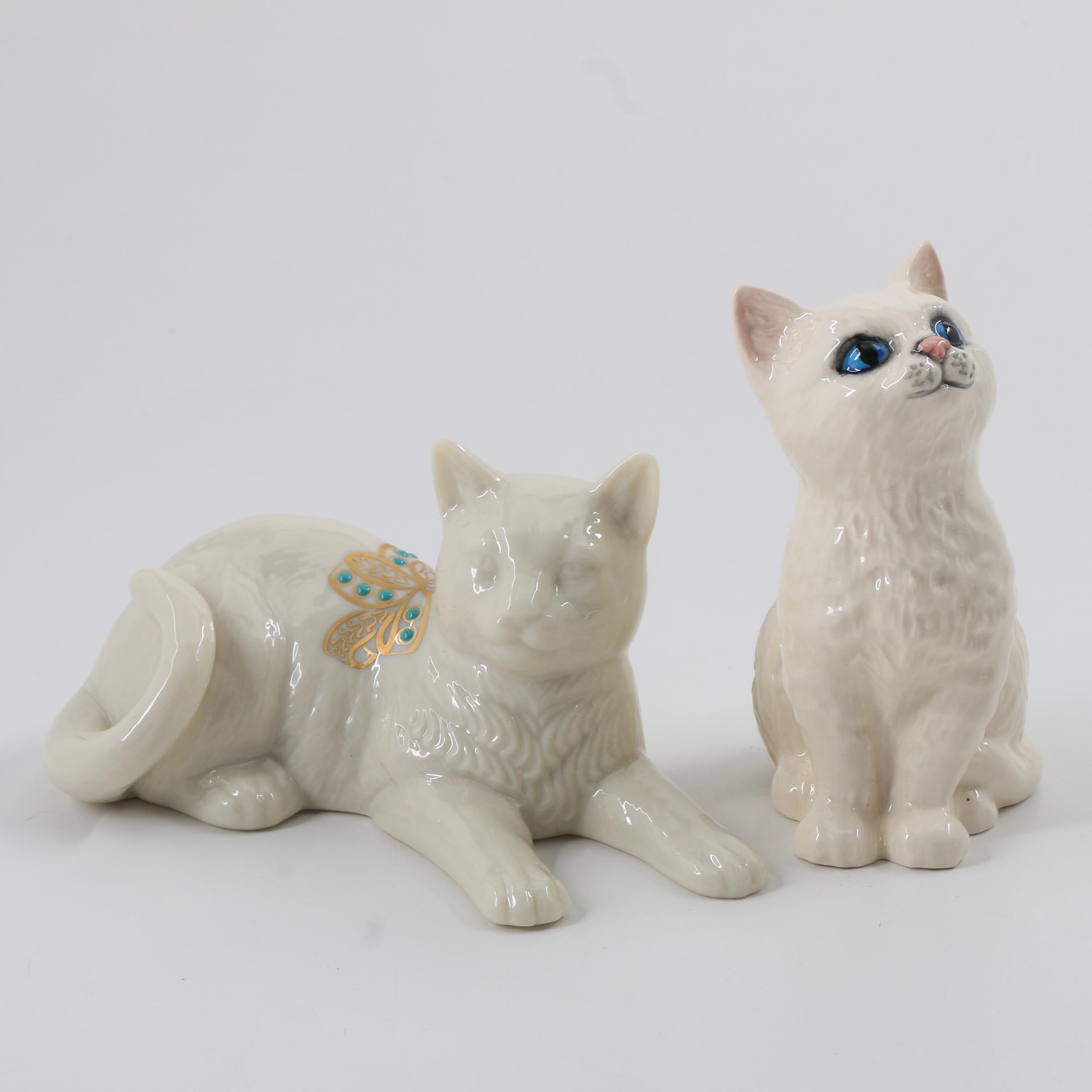 Royal Doulton and Lenox Porcelain Cat Figurines