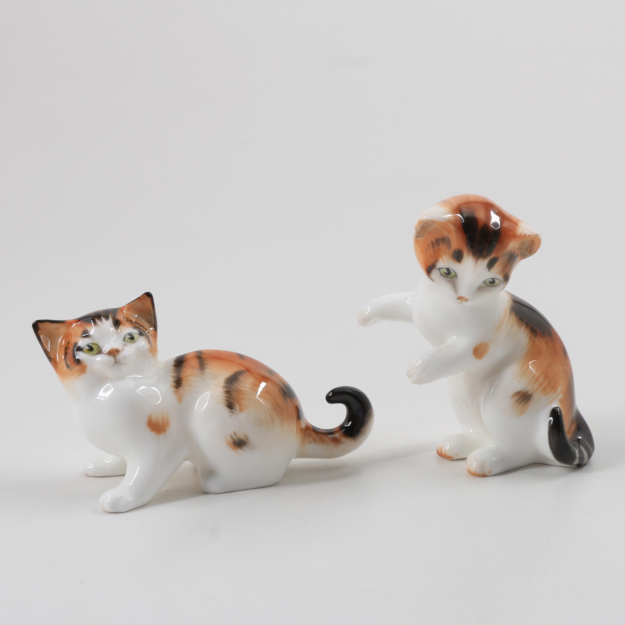 Royal Doulton and Lenox Porcelain Cat Figurines