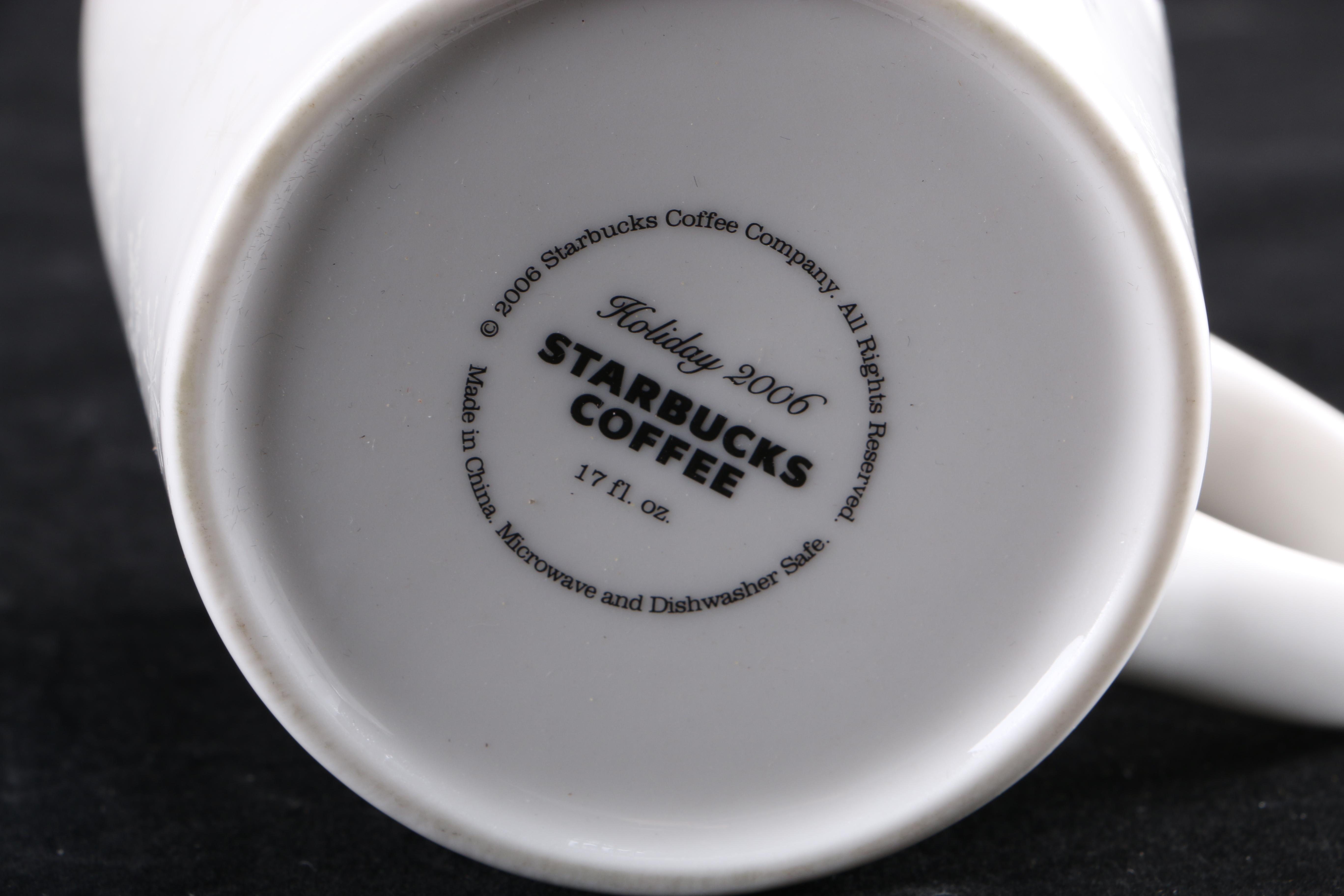 Assortment of Six Ceramic Starbucks Coffee Mugs