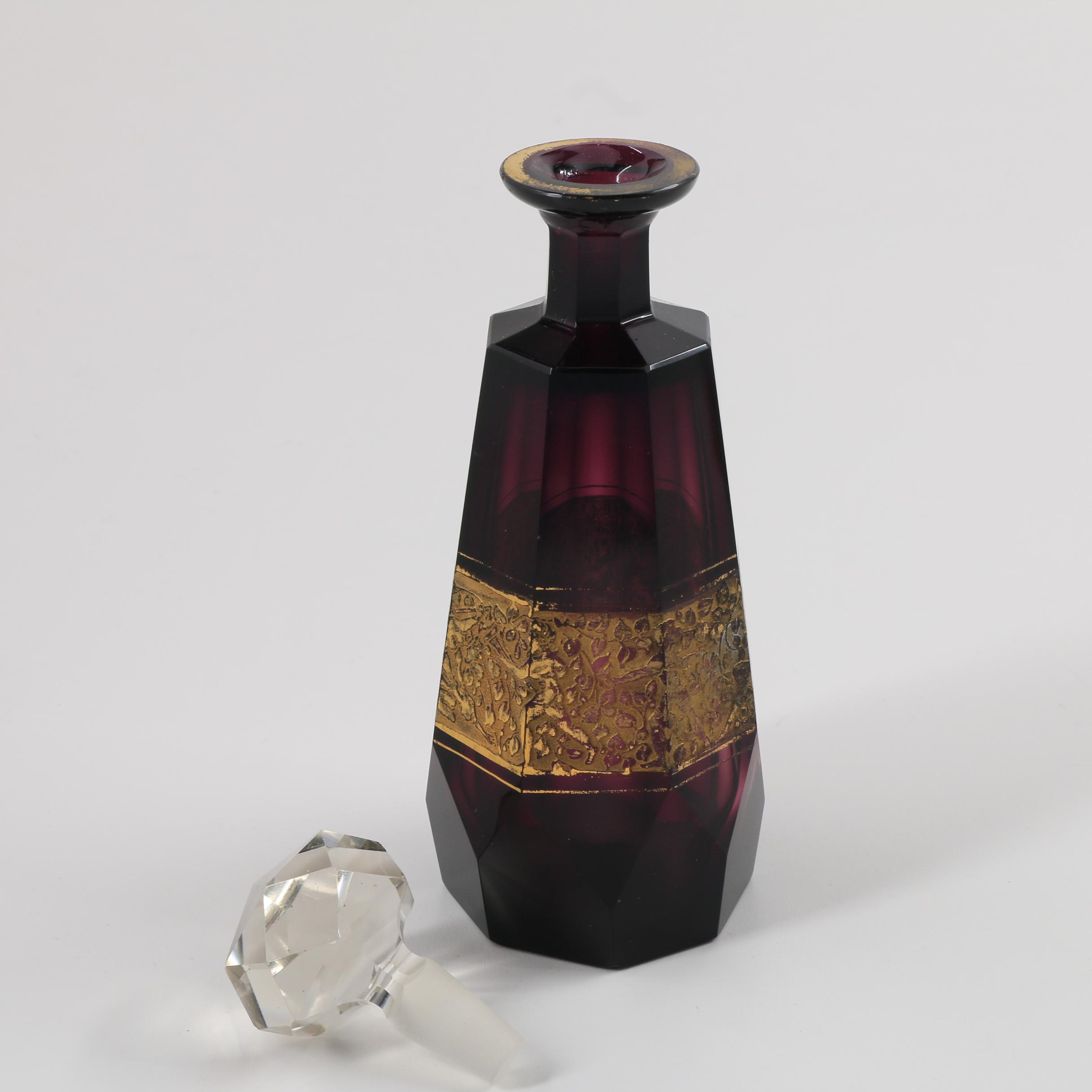 Two Antique Czechoslovakian Cologne Bottle Attributed to Moser